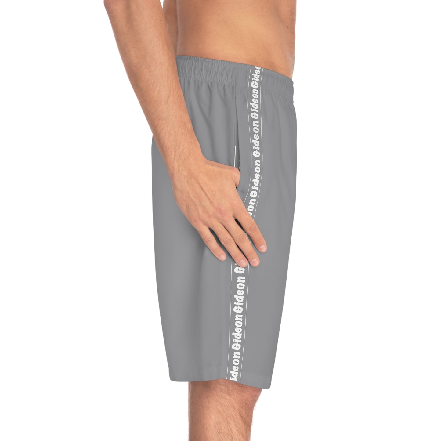 Gideon White on Grey Men's Board Shorts (AOP)