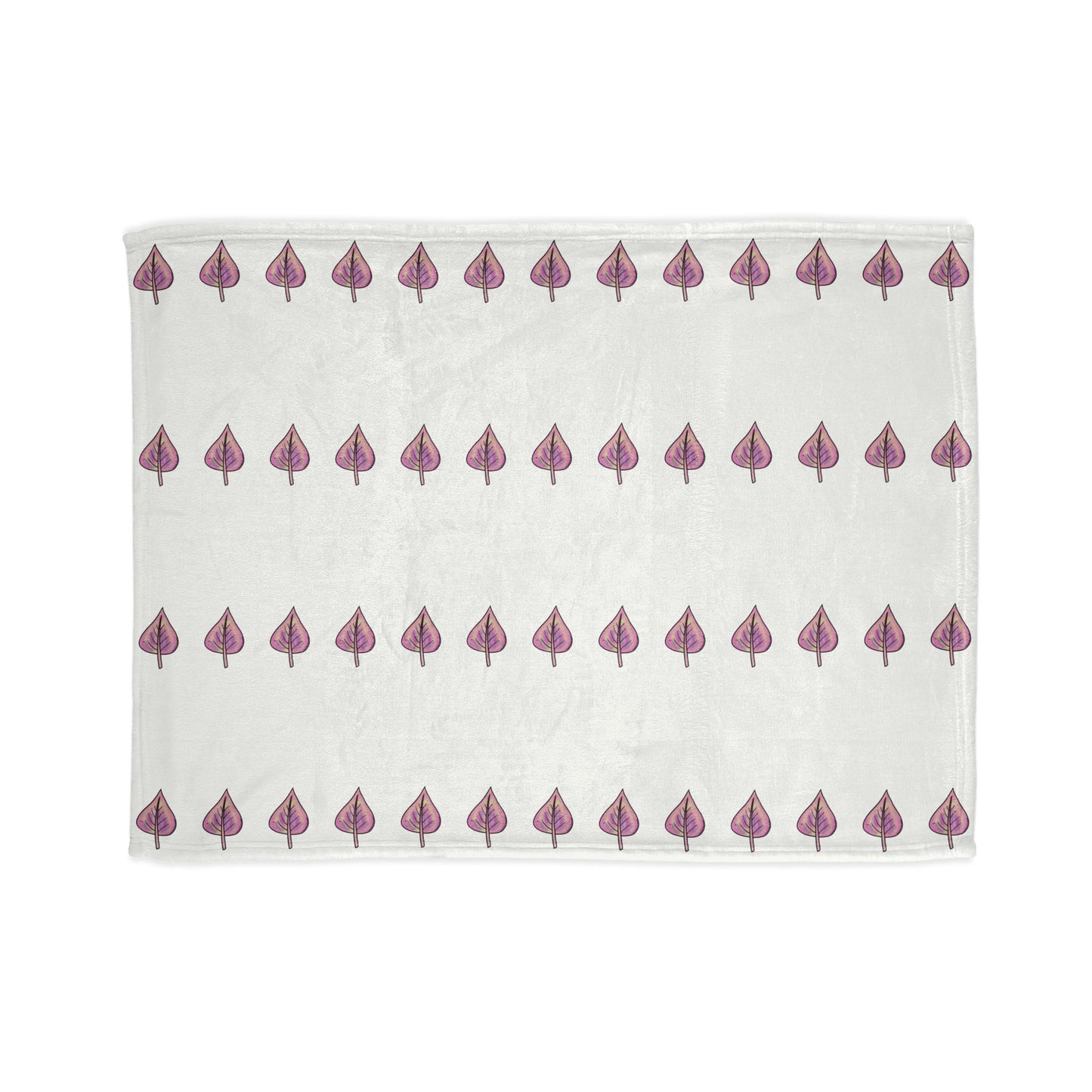 Pink with Yellow Hue LeavesSoft Polyester Blanket