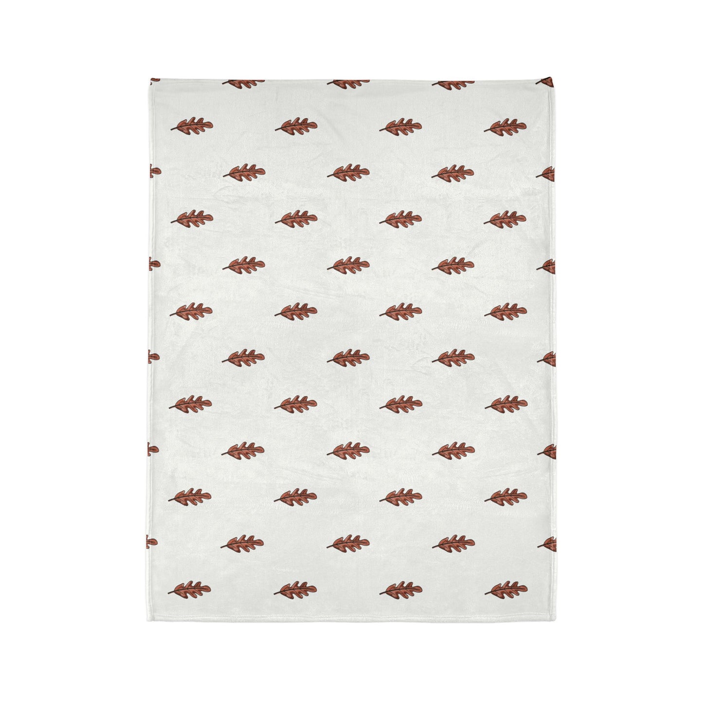 Brown Oak Leaves Soft Polyester Blanket