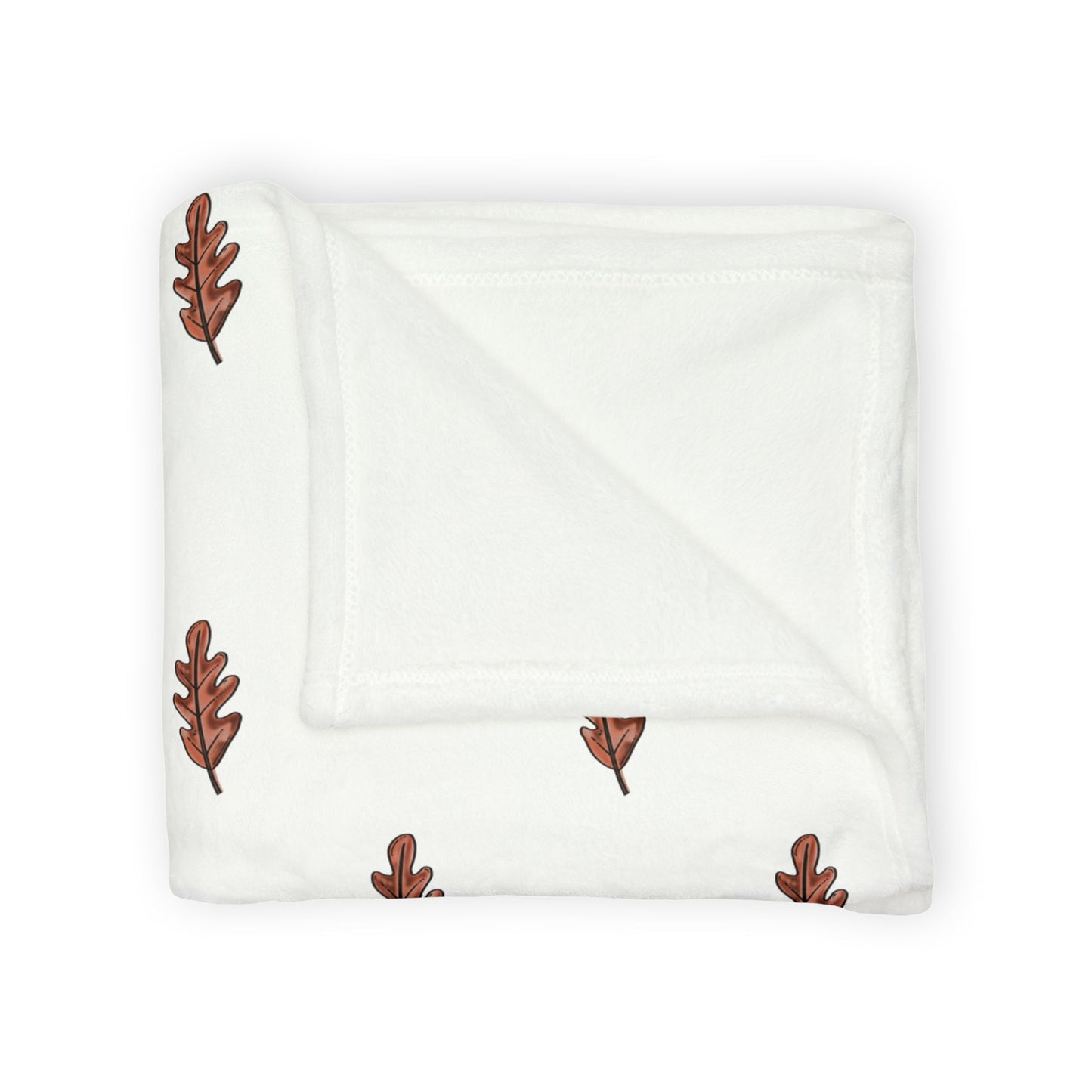Brown Oak Leaves Soft Polyester Blanket