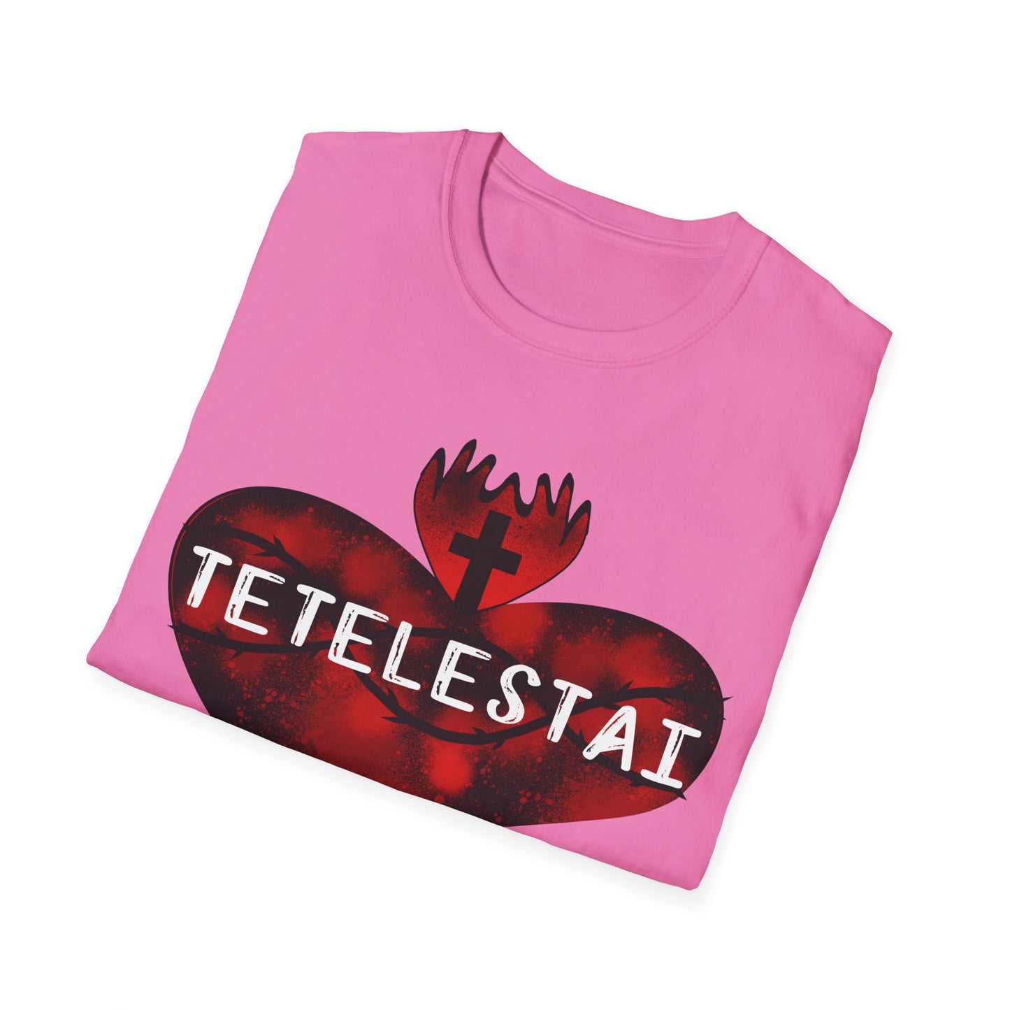 Tetelestai sacred heart of Jesus unisex Softstyle T-Shirt