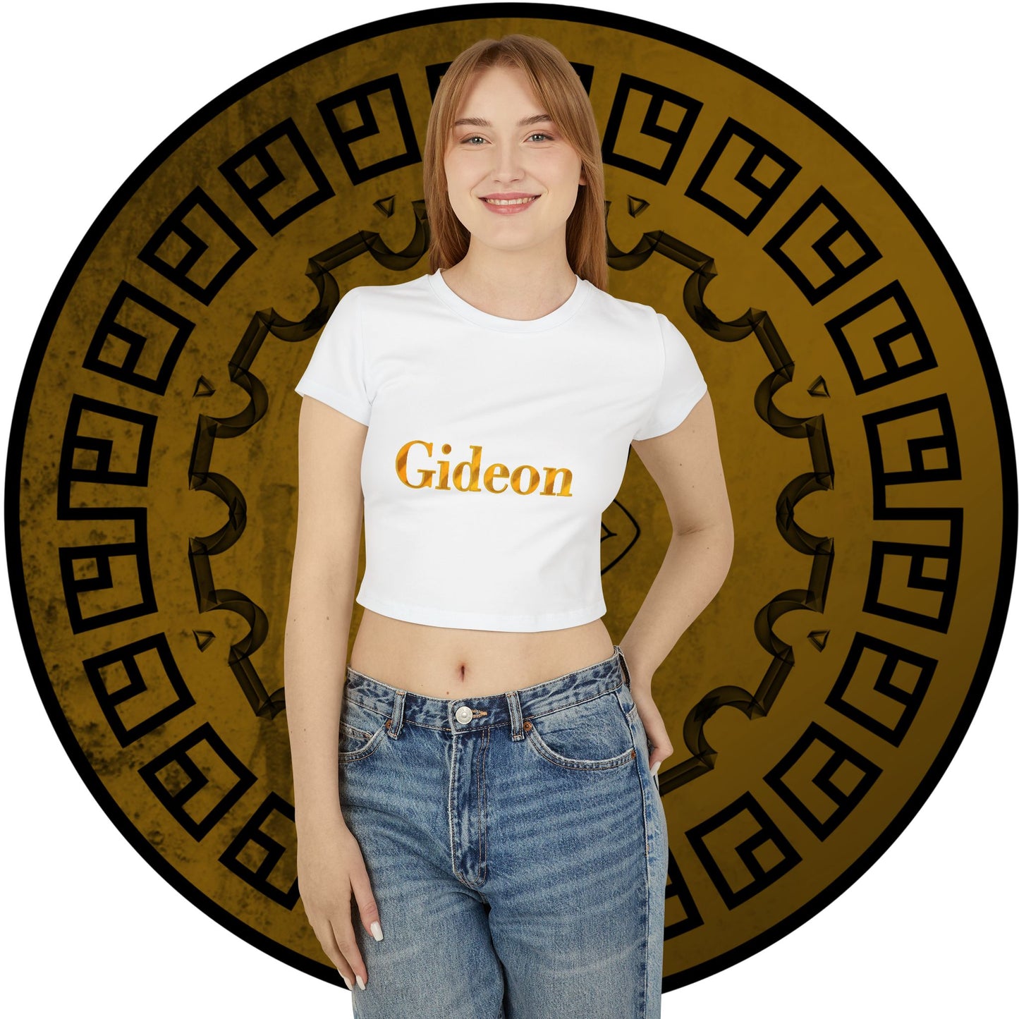 Gold text Gideon Women's Baby Tee