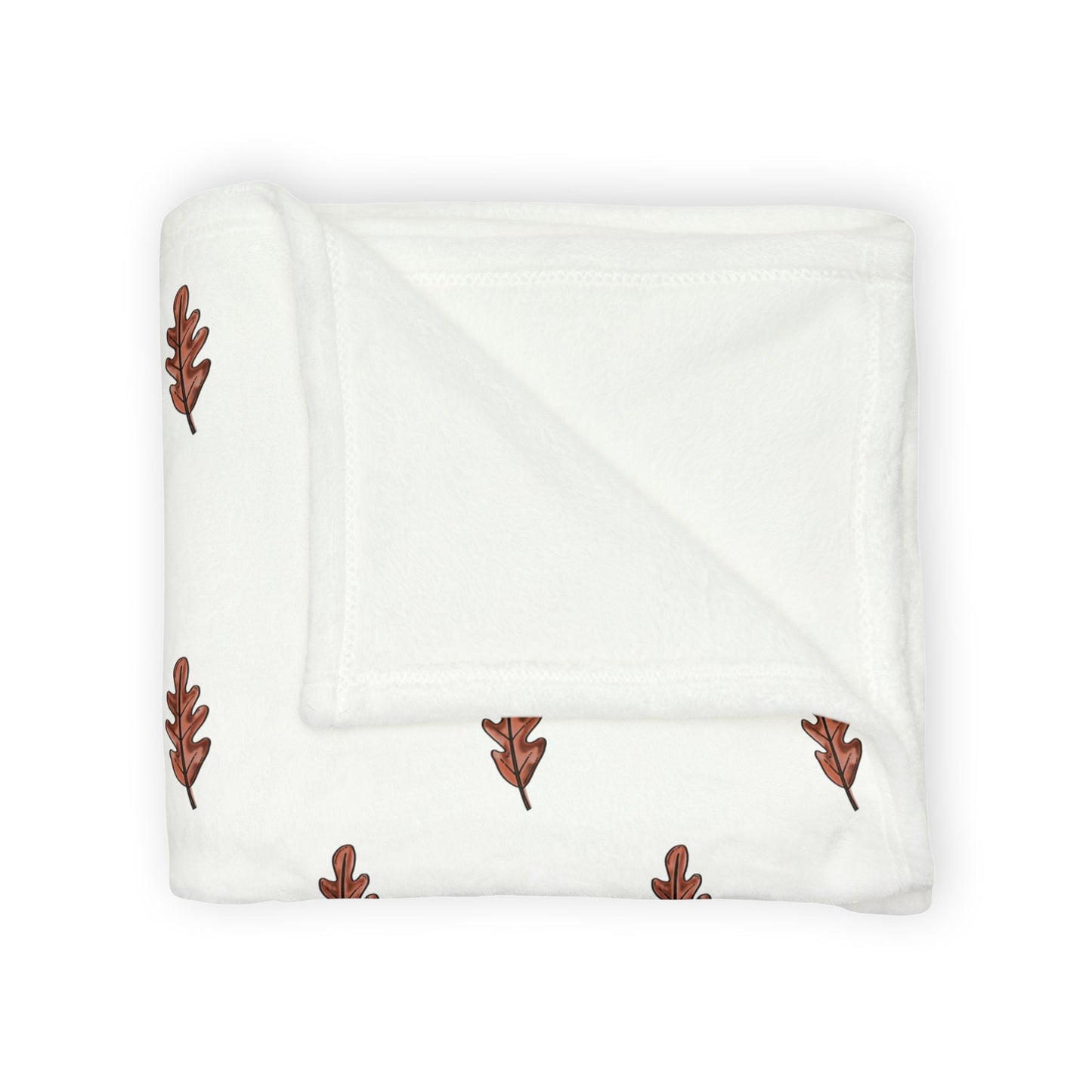 Brown Oak Leaves Soft Polyester Blanket