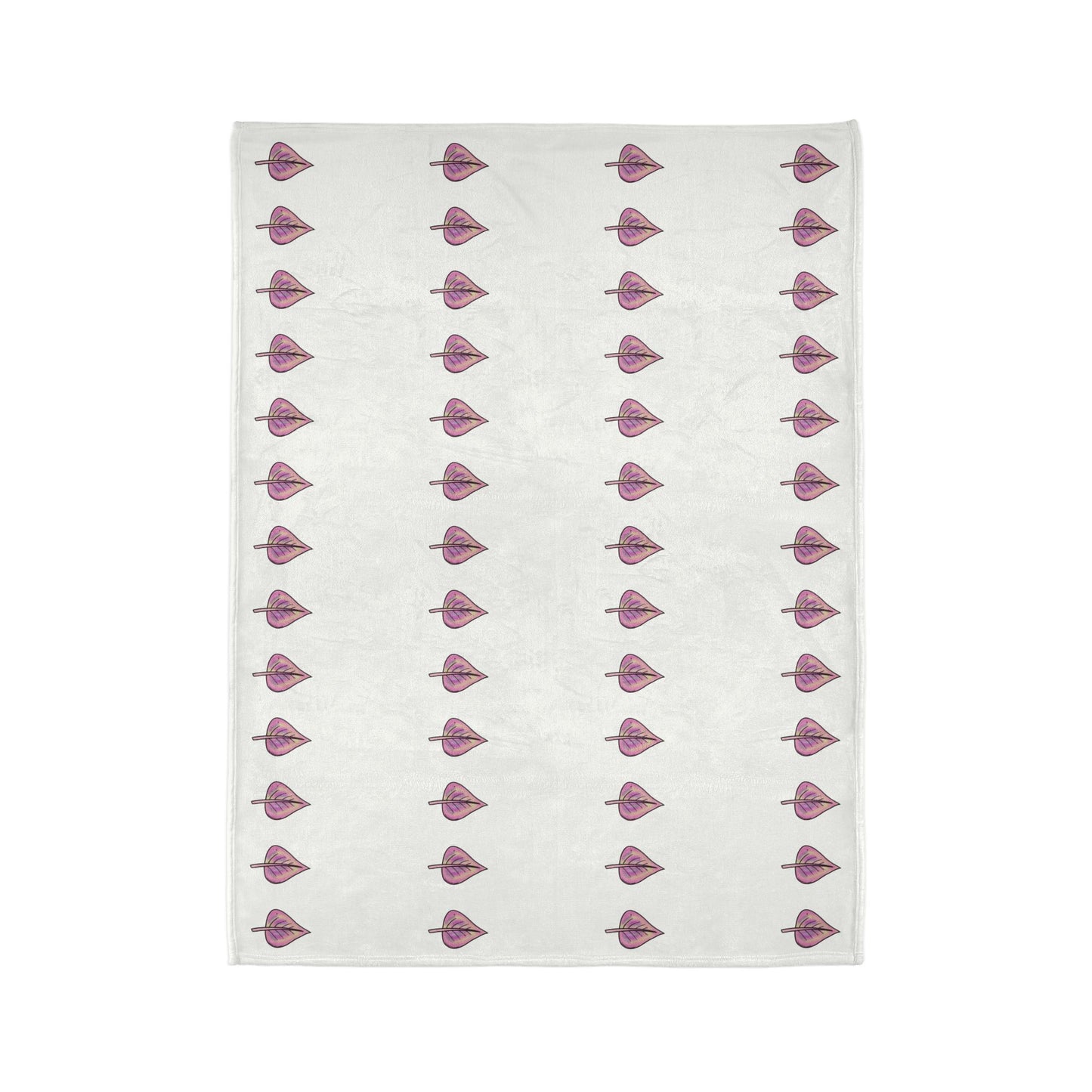 Pink with Yellow Hue LeavesSoft Polyester Blanket