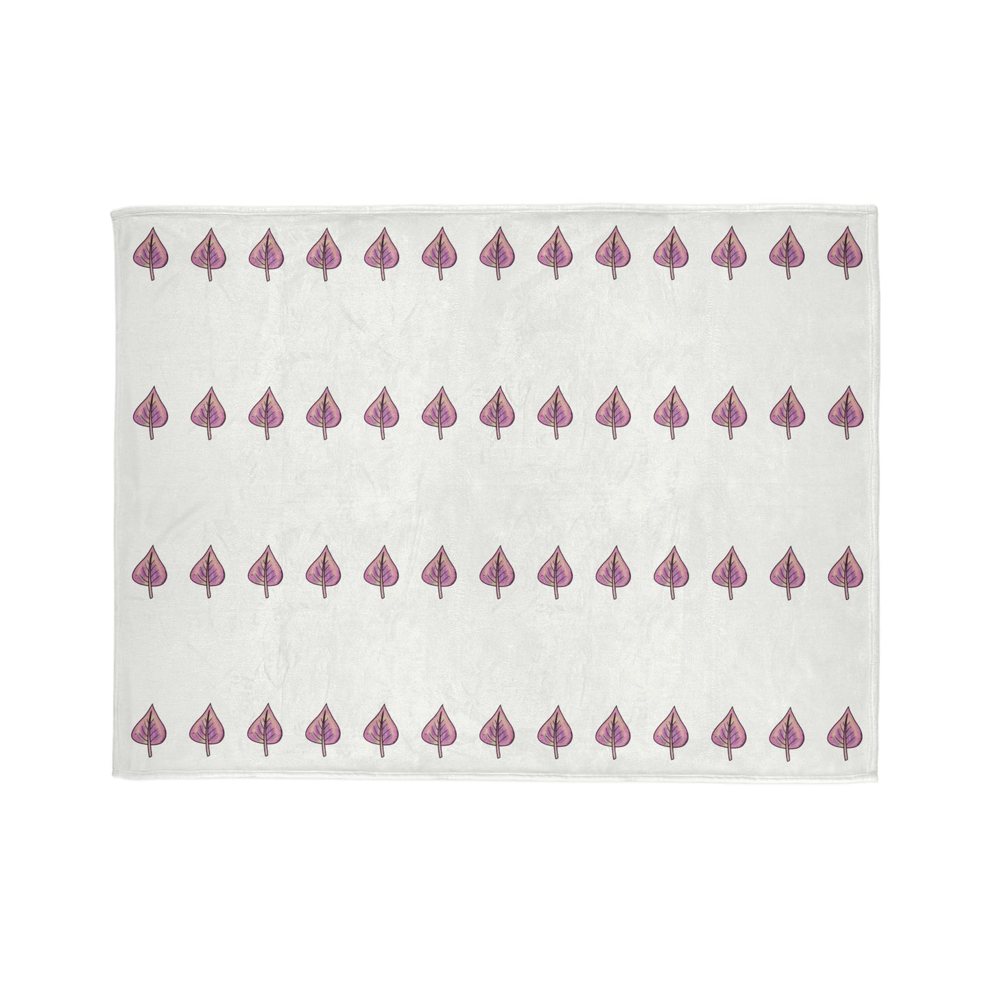 Pink with Yellow Hue LeavesSoft Polyester Blanket