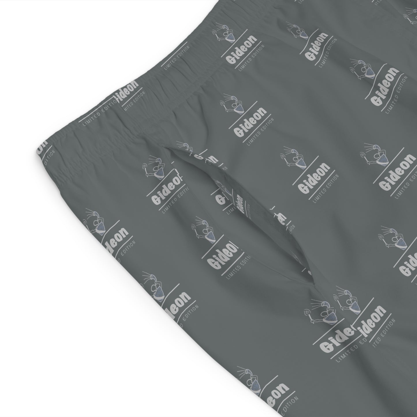 Gideon grey limited edition on DARK GREY Men's Board Shorts (AOP)