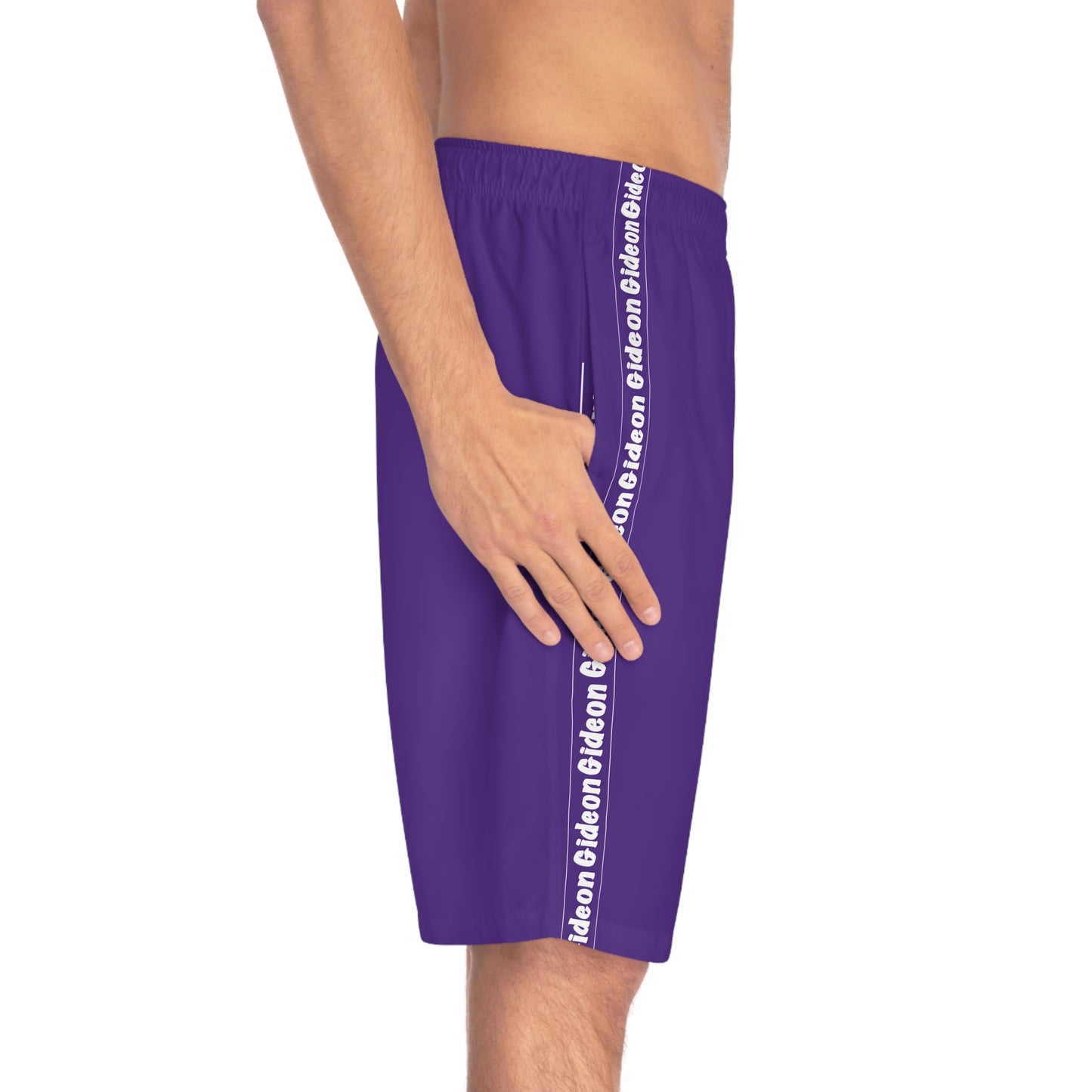 Gideon White on Purple Men's Board Shorts (AOP)