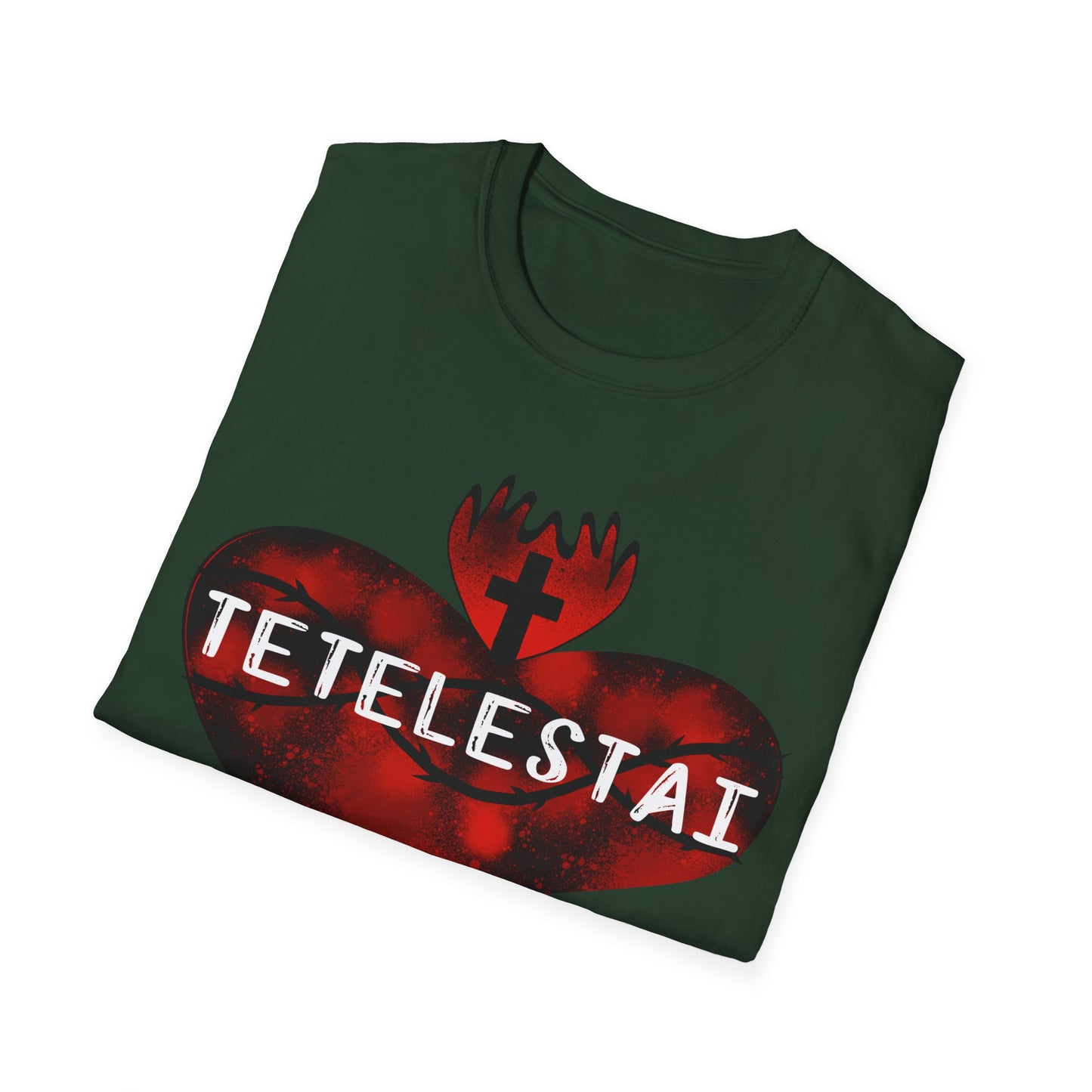 Tetelestai sacred heart of Jesus unisex Softstyle T-Shirt
