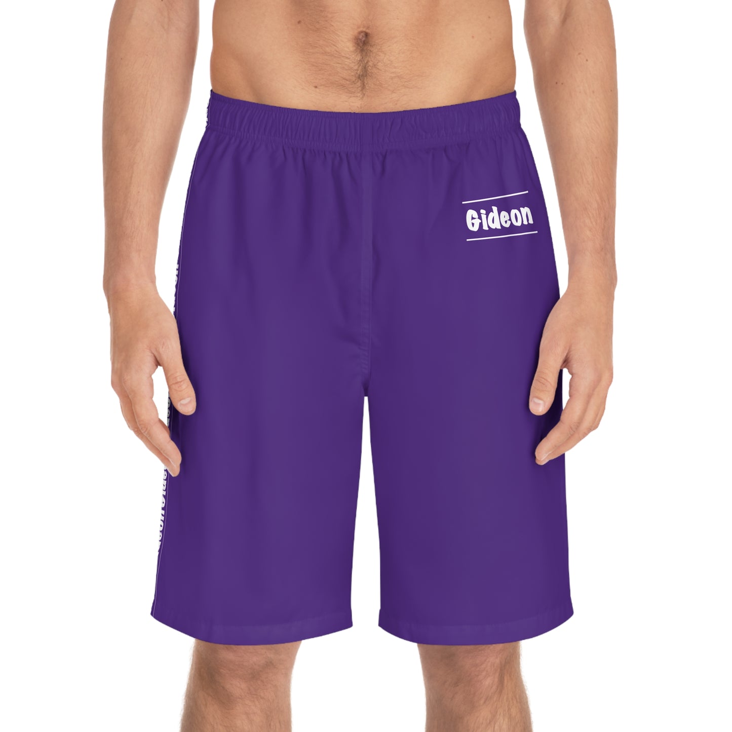 Gideon White on Purple Men's Board Shorts (AOP)