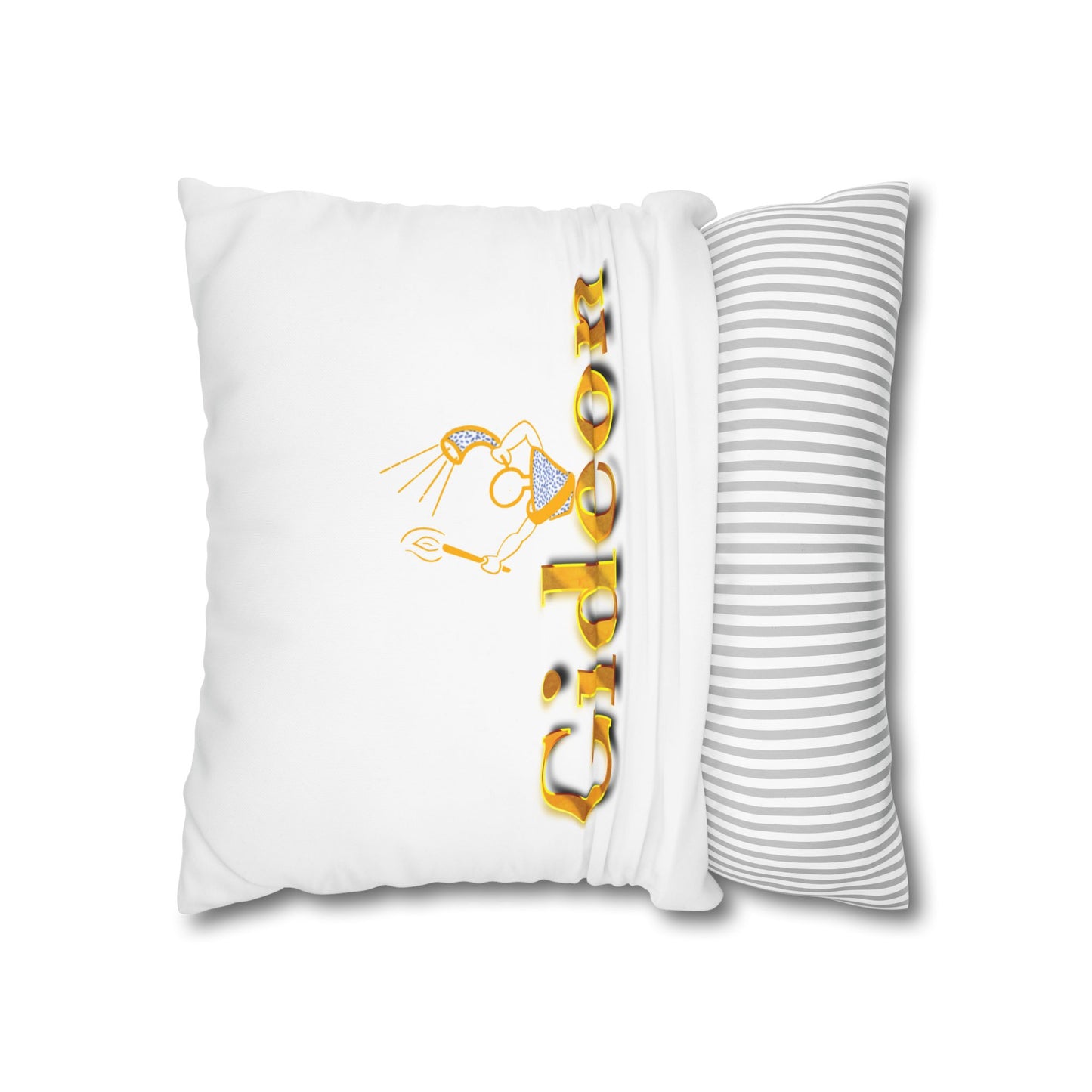 Gideon text with Ram and Torch Square Poly Canvas Pillowcase