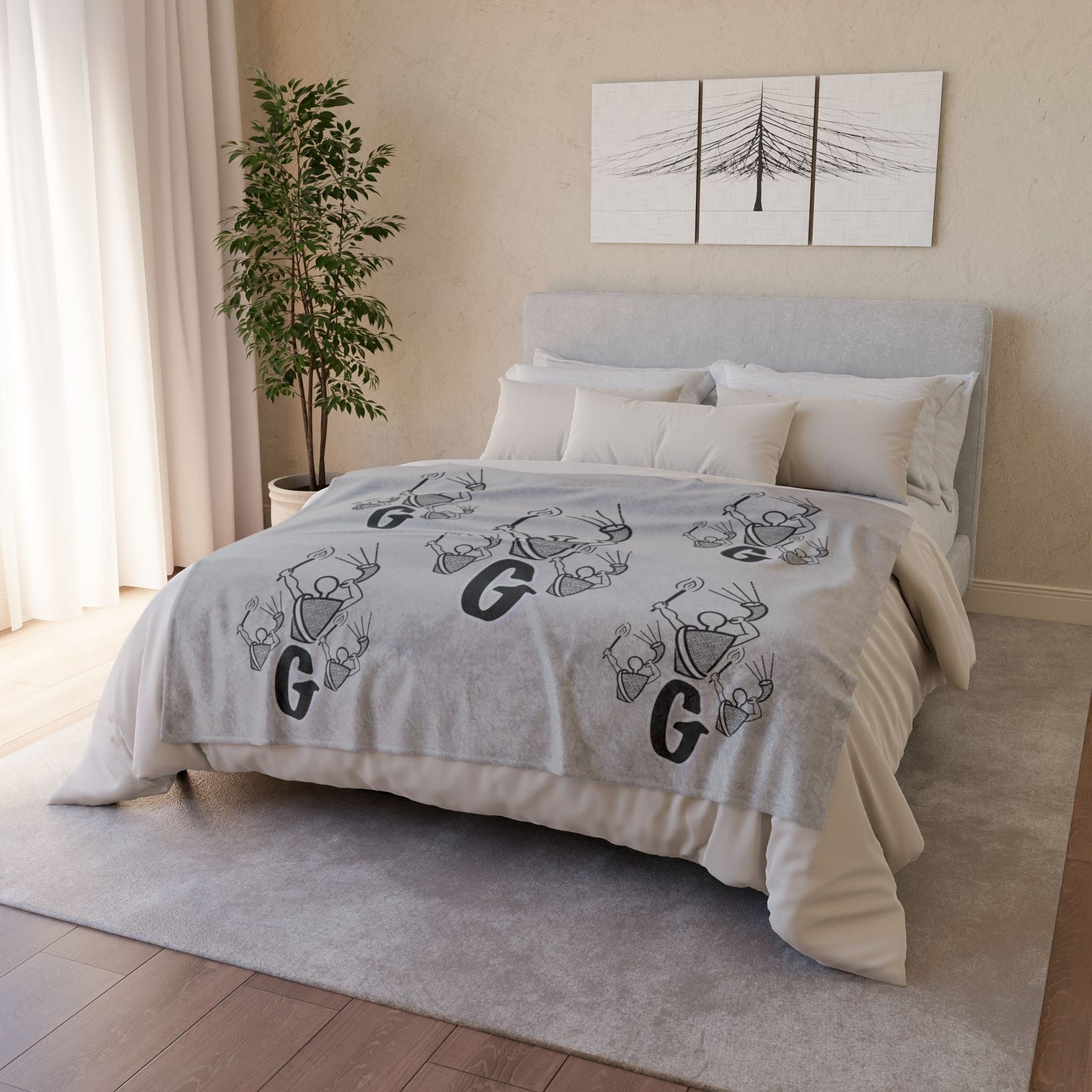Gideon B/W Soft Polyester Blanket