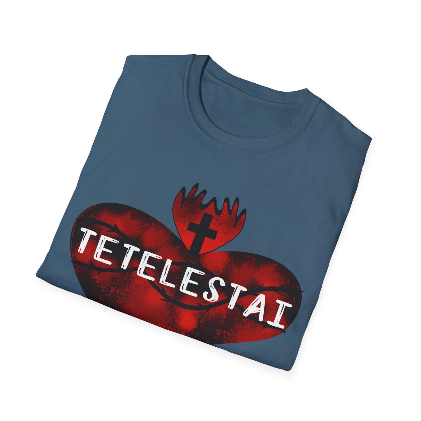 Tetelestai sacred heart of Jesus unisex Softstyle T-Shirt