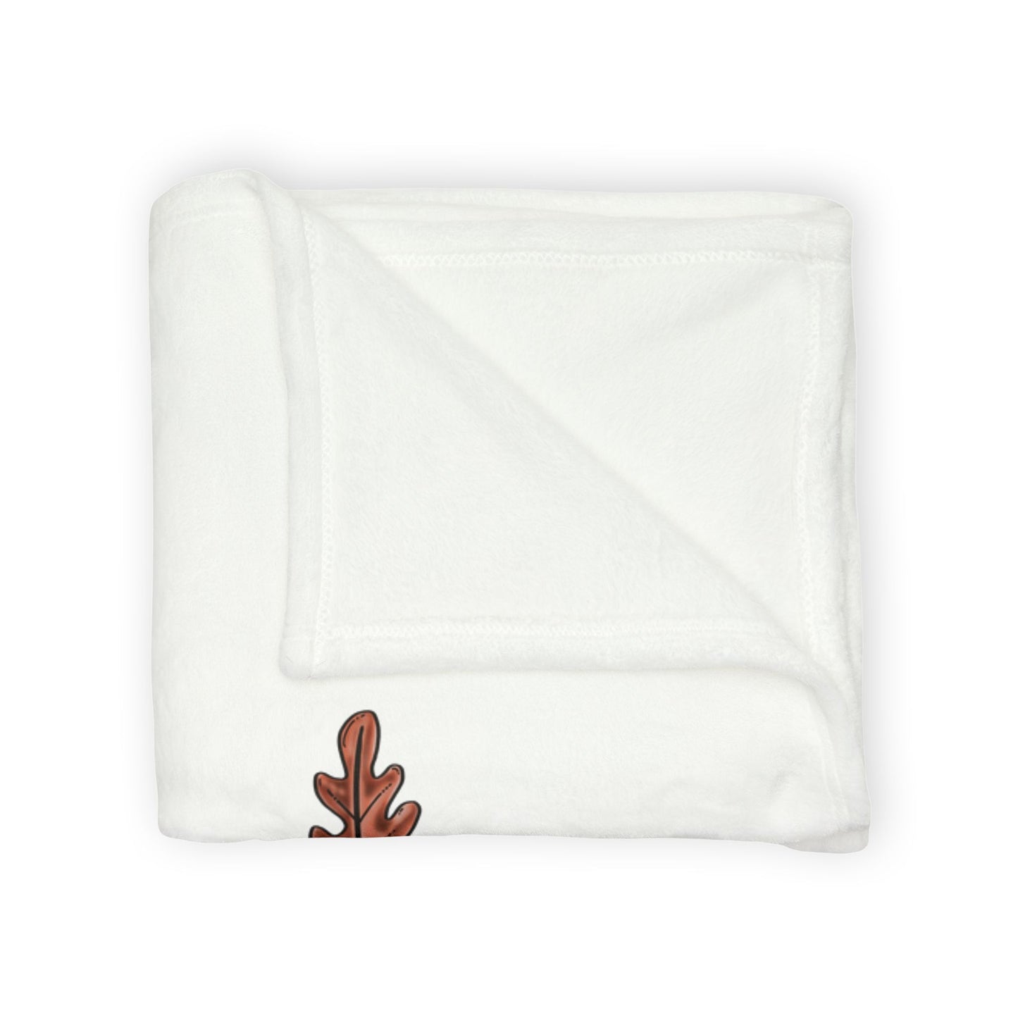 Brown Oak Leaves Soft Polyester Blanket