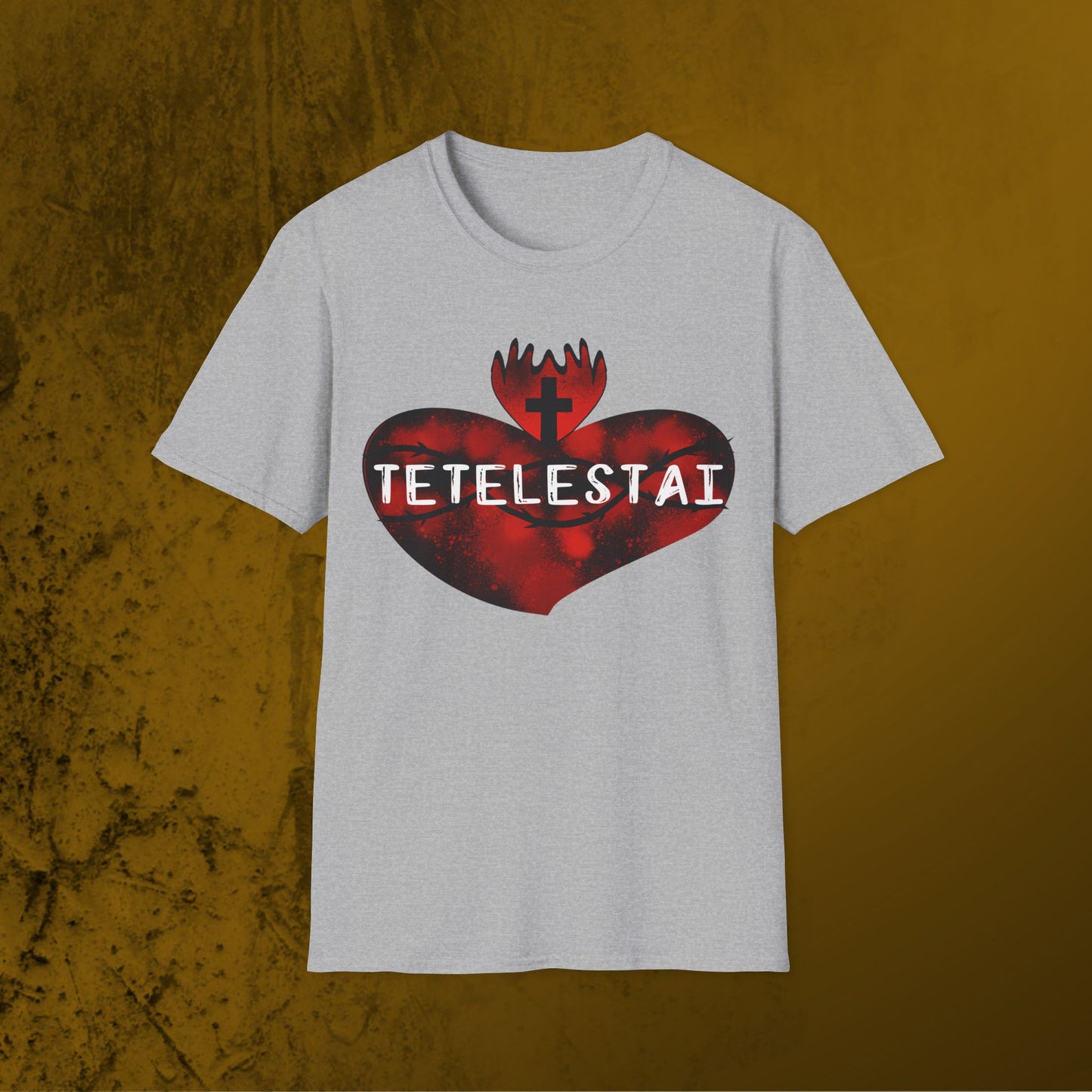 Tetelestai sacred heart of Jesus unisex Softstyle T-Shirt