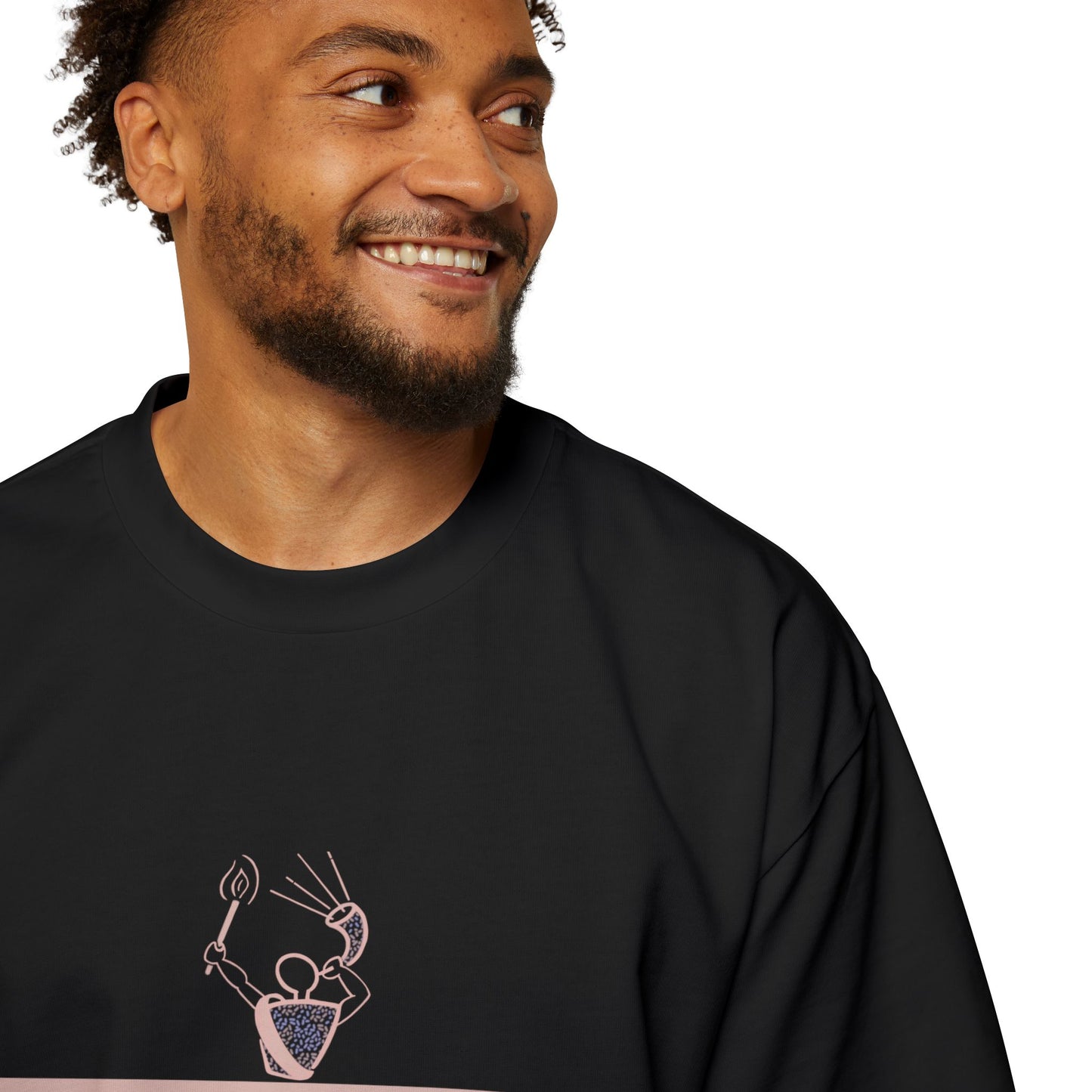 Pink Gideon Men's Heavy Oversized Tee