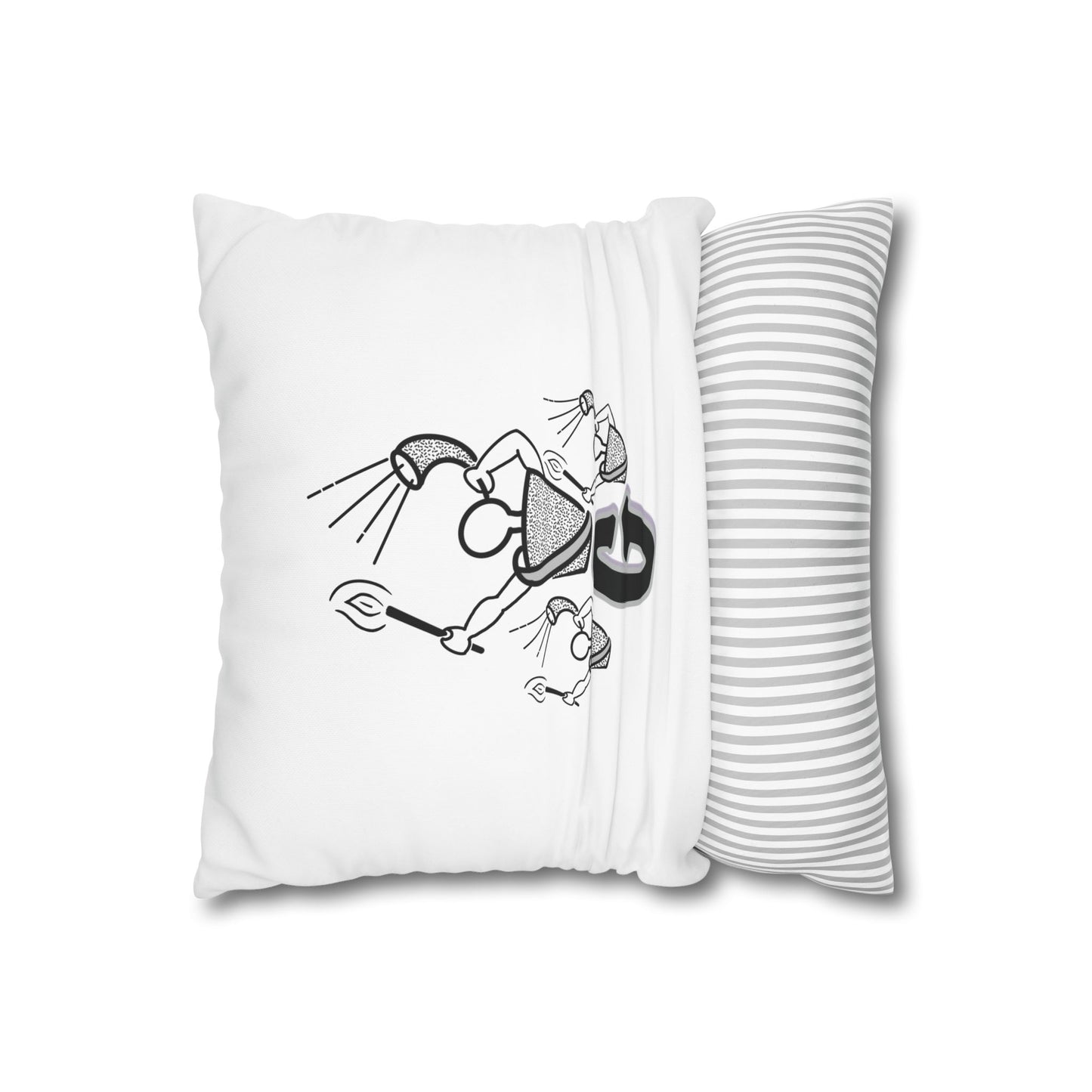 Gideon B/W Square Poly Canvas Pillowcase