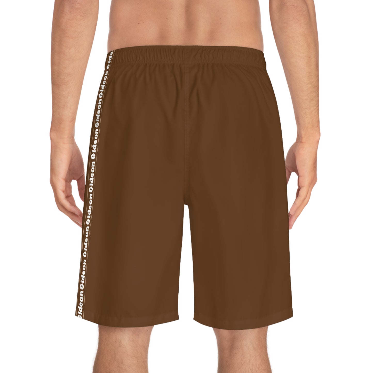 Gideon White on Brown Men's Board Shorts (AOP)