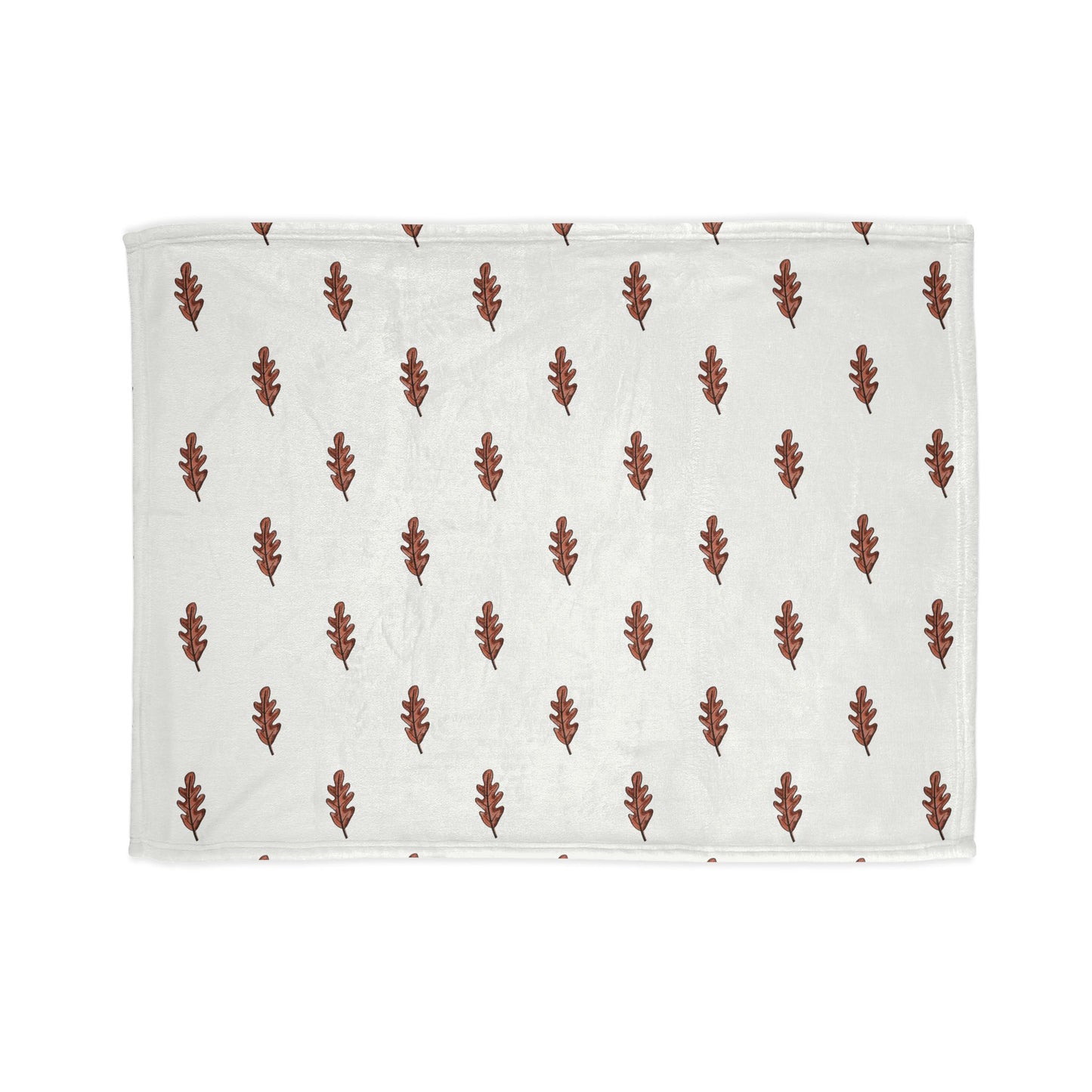 Brown Oak Leaves Soft Polyester Blanket
