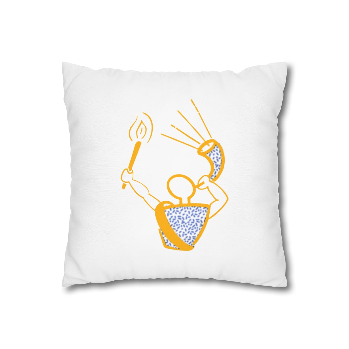 Gideon Ram and Torch Square Poly Canvas Pillowcase