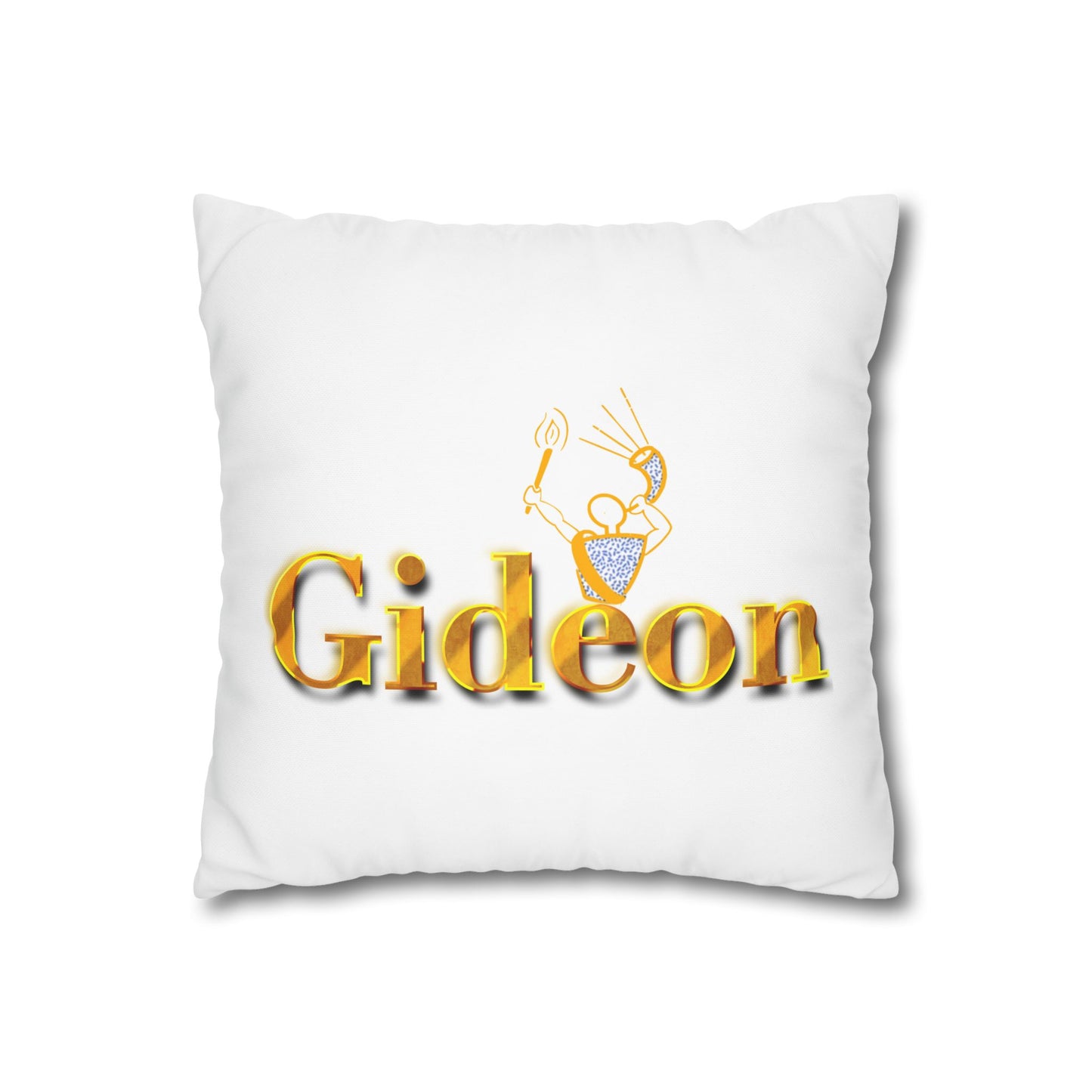 Gideon text with Ram and Torch Square Poly Canvas Pillowcase