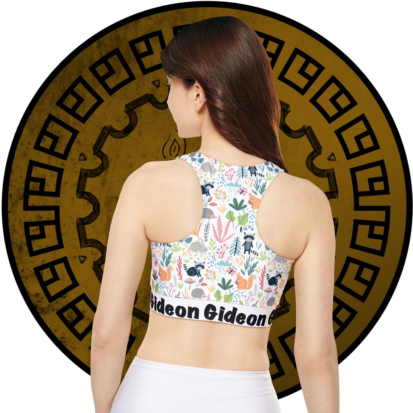 Forest pattern Fully Lined, Padded Sports Bra (AOP)