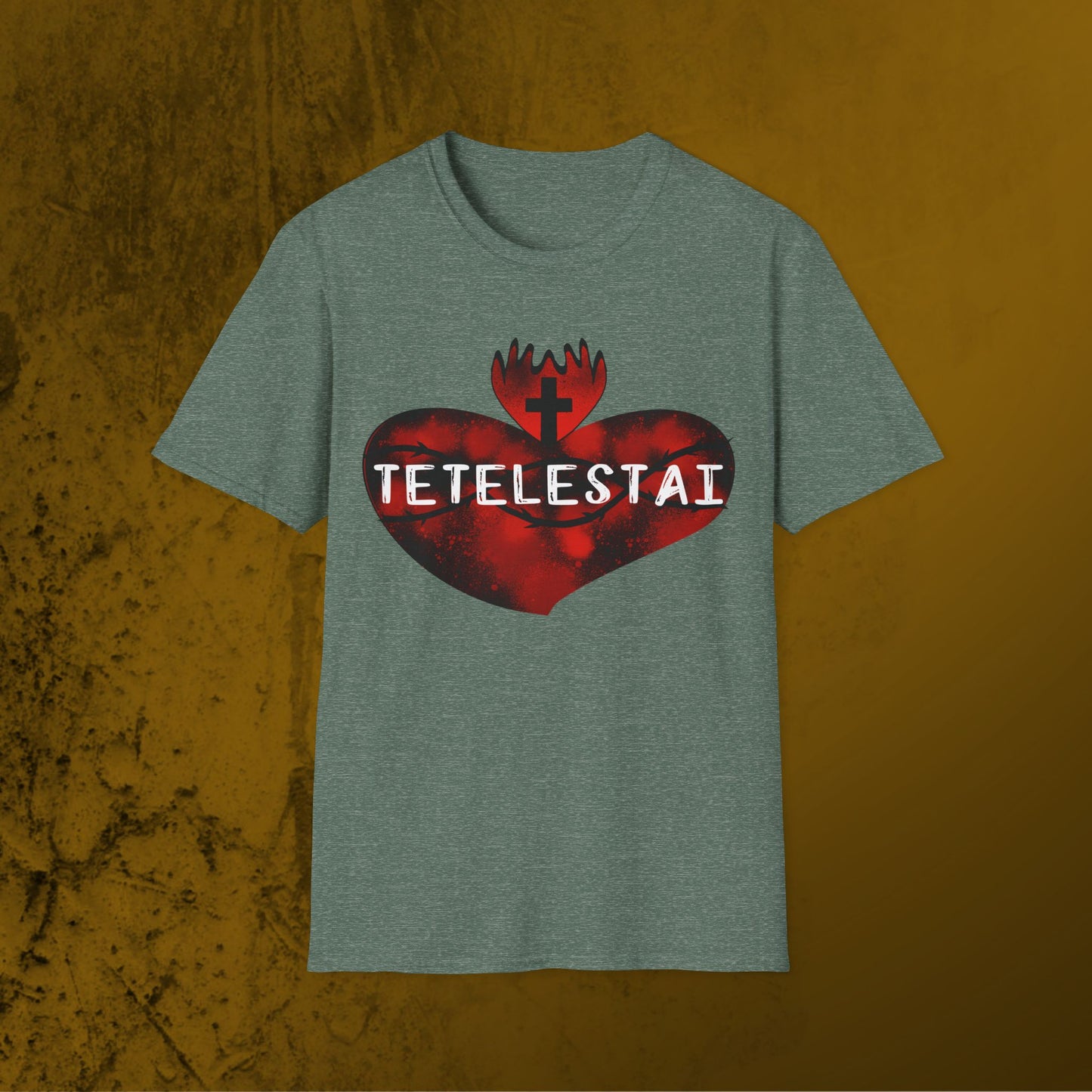 Tetelestai sacred heart of Jesus unisex Softstyle T-Shirt