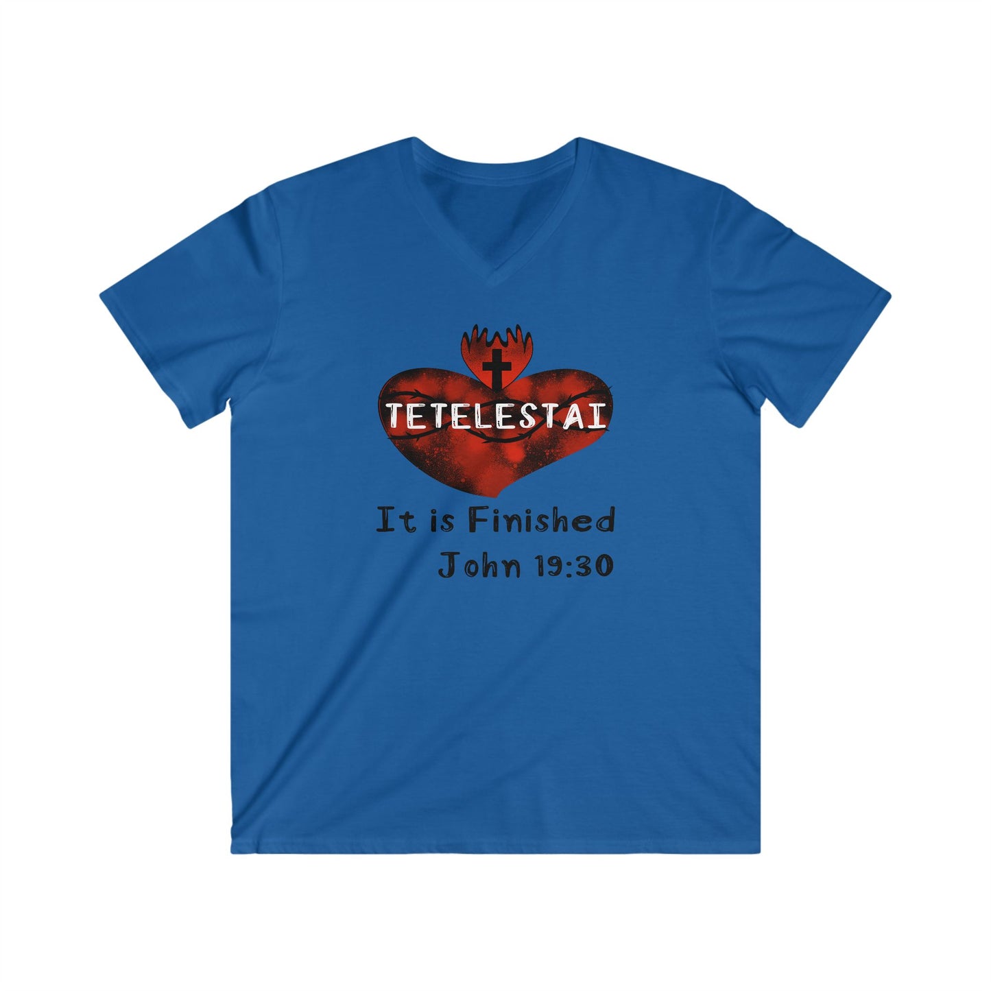 Tetelestai Men's Fitted V-Neck Short Sleeve Tee