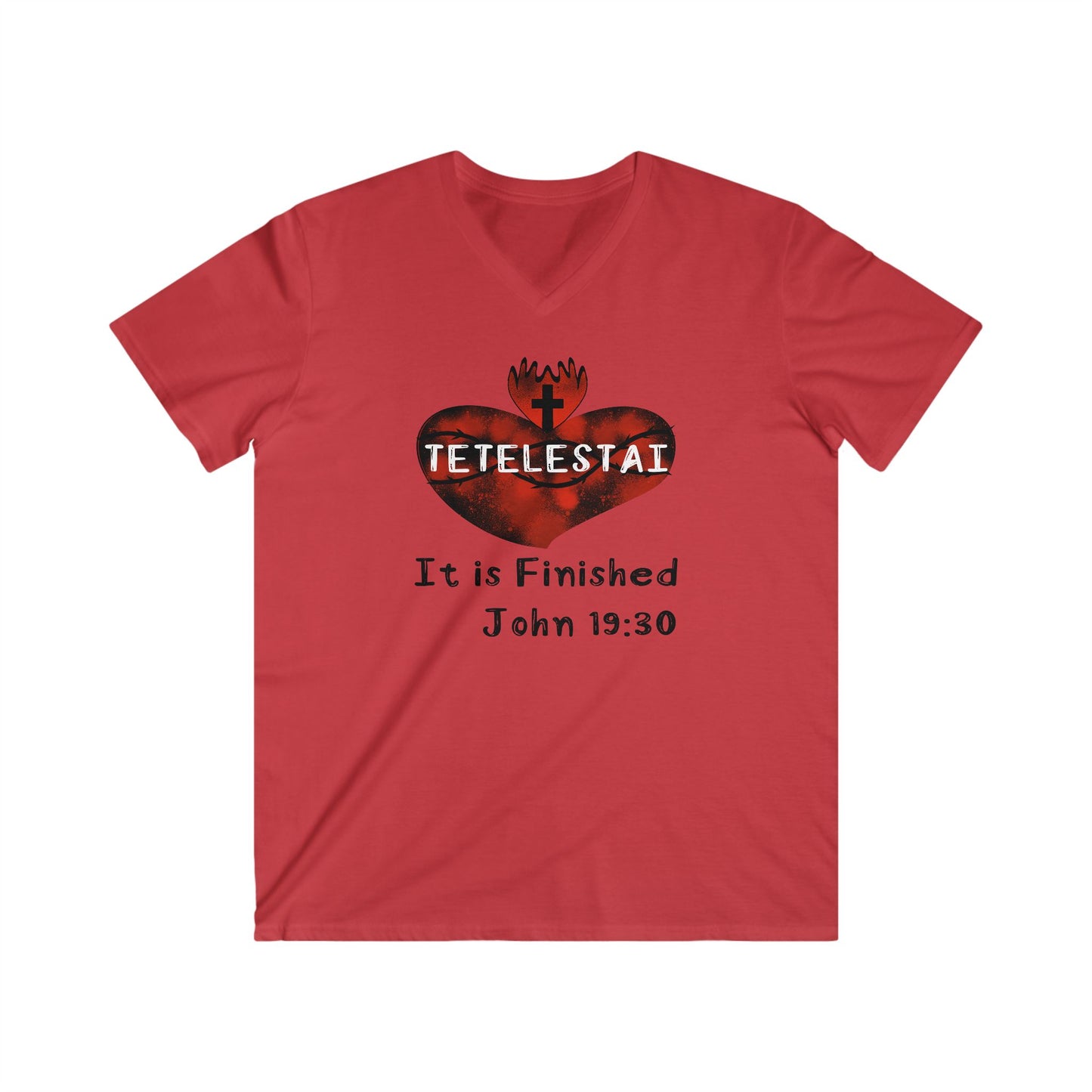 Tetelestai Men's Fitted V-Neck Short Sleeve Tee