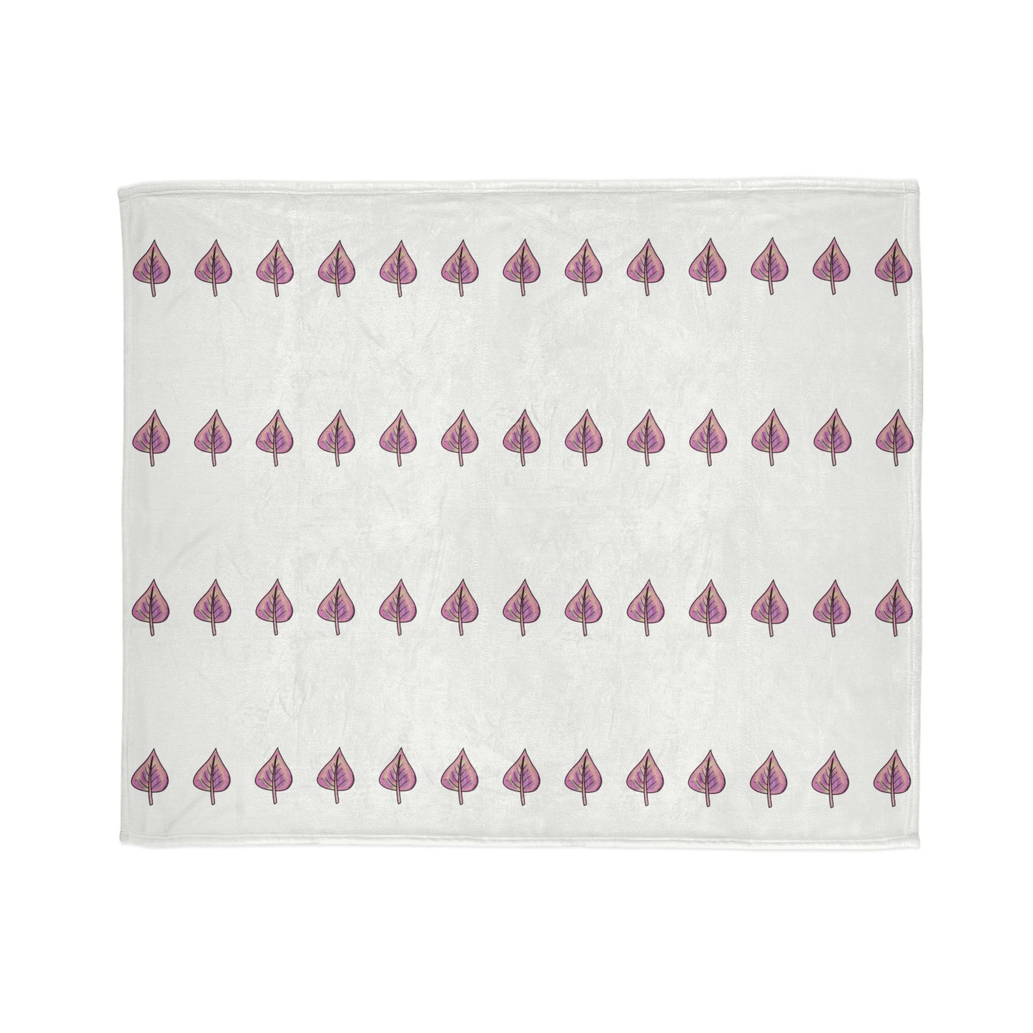 Pink with Yellow Hue LeavesSoft Polyester Blanket