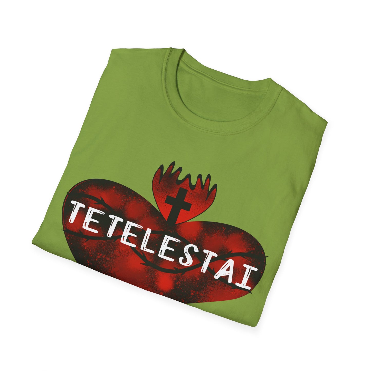 Tetelestai sacred heart of Jesus unisex Softstyle T-Shirt