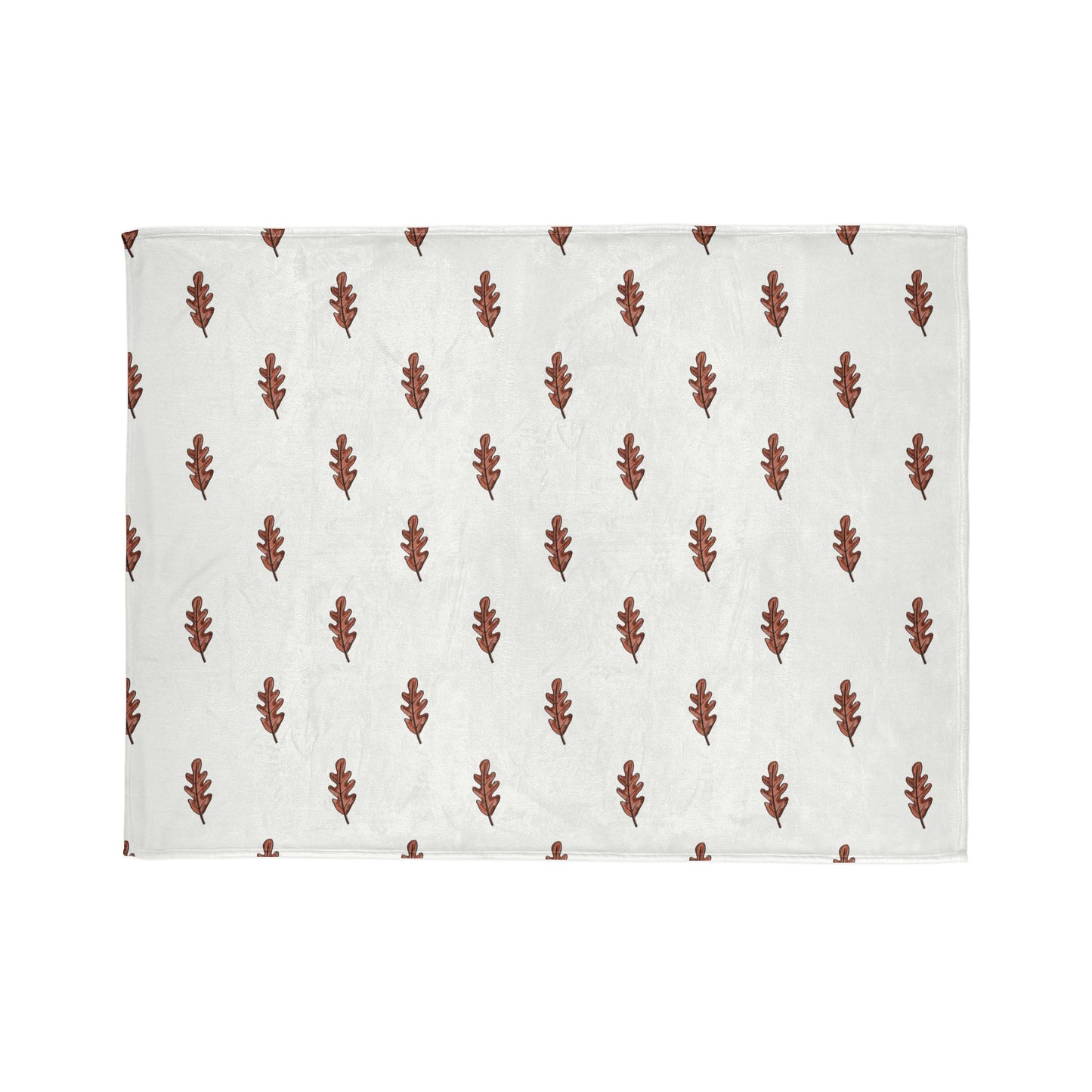 Brown Oak Leaves Soft Polyester Blanket