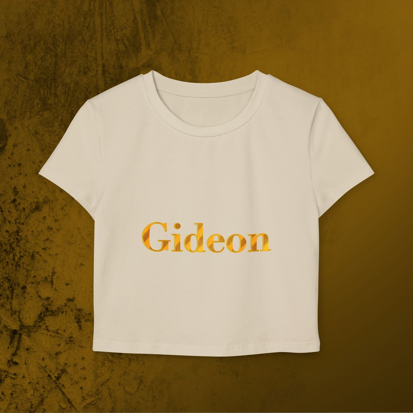 Gold text Gideon Women's Baby Tee