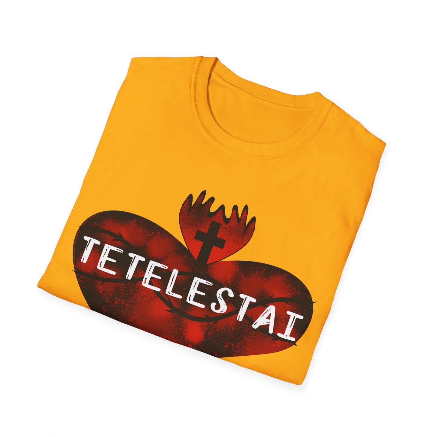 Tetelestai sacred heart of Jesus unisex Softstyle T-Shirt