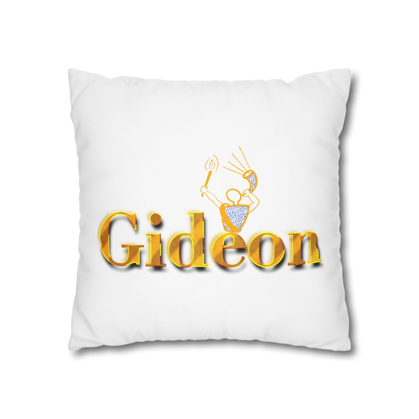Gideon text with Ram and Torch Square Poly Canvas Pillowcase