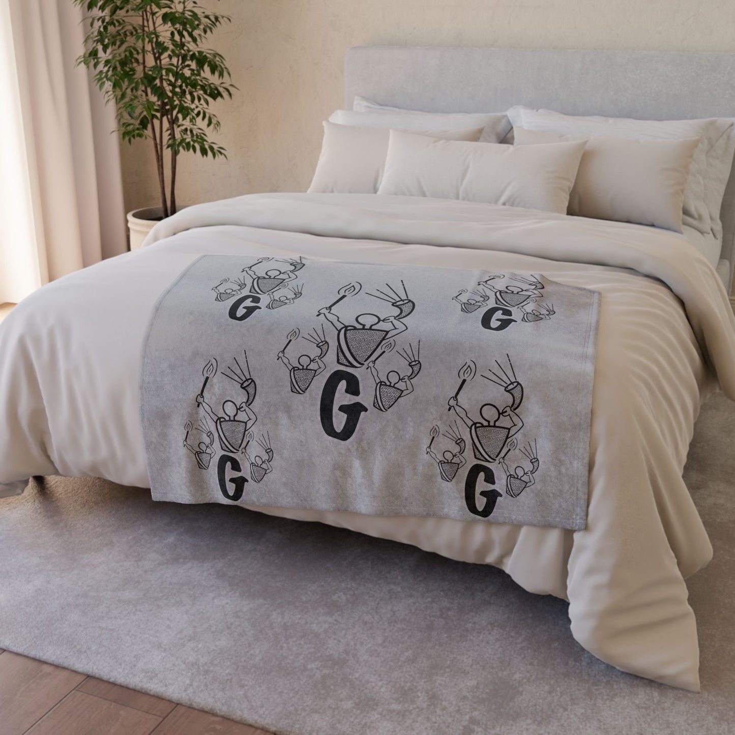 Gideon B/W Soft Polyester Blanket