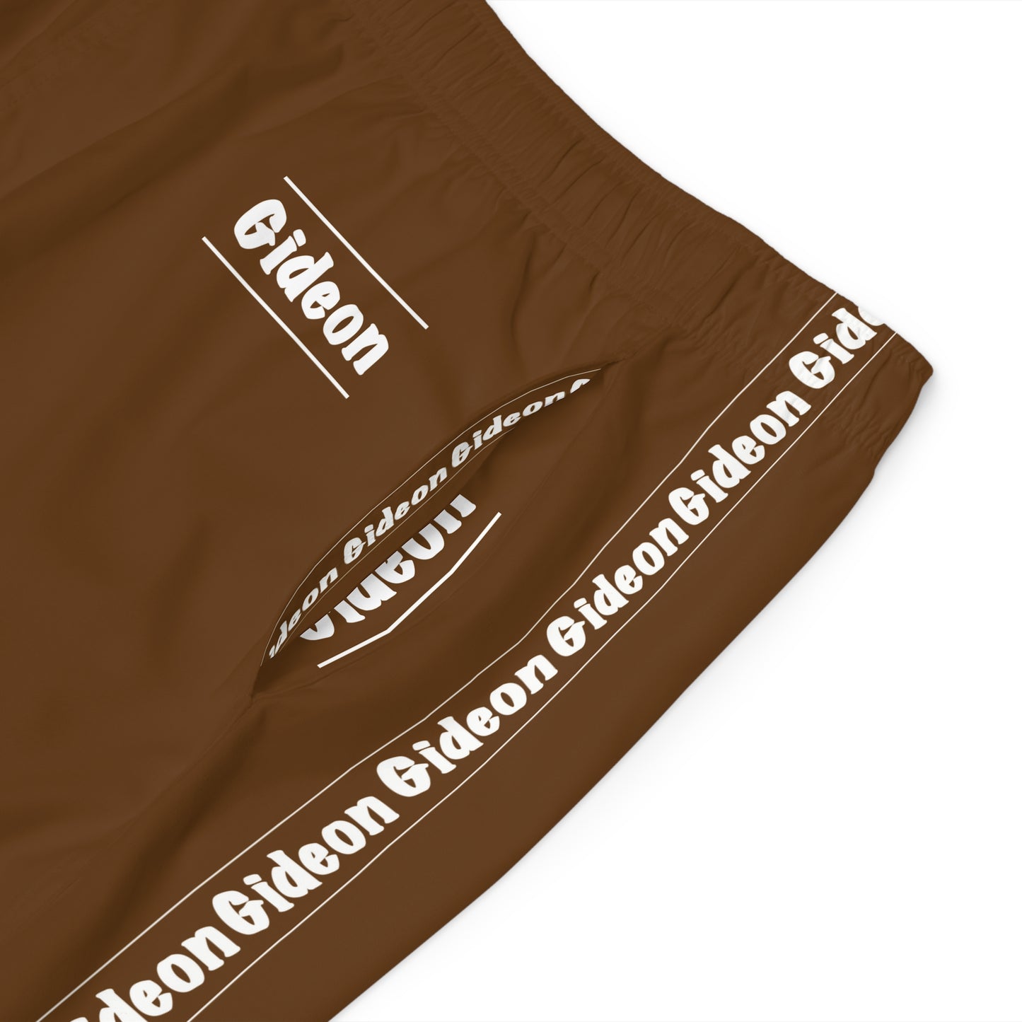 Gideon White on Brown Men's Board Shorts (AOP)