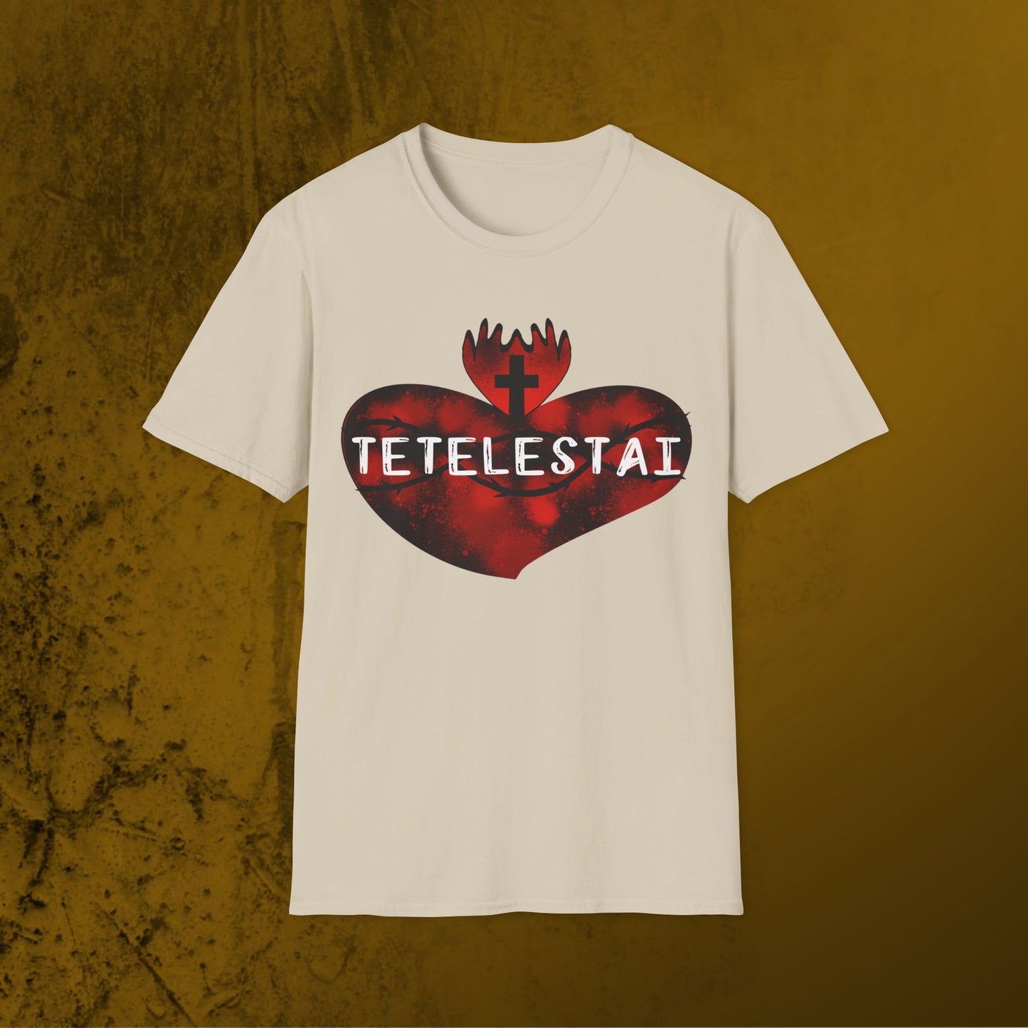 Tetelestai sacred heart of Jesus unisex Softstyle T-Shirt