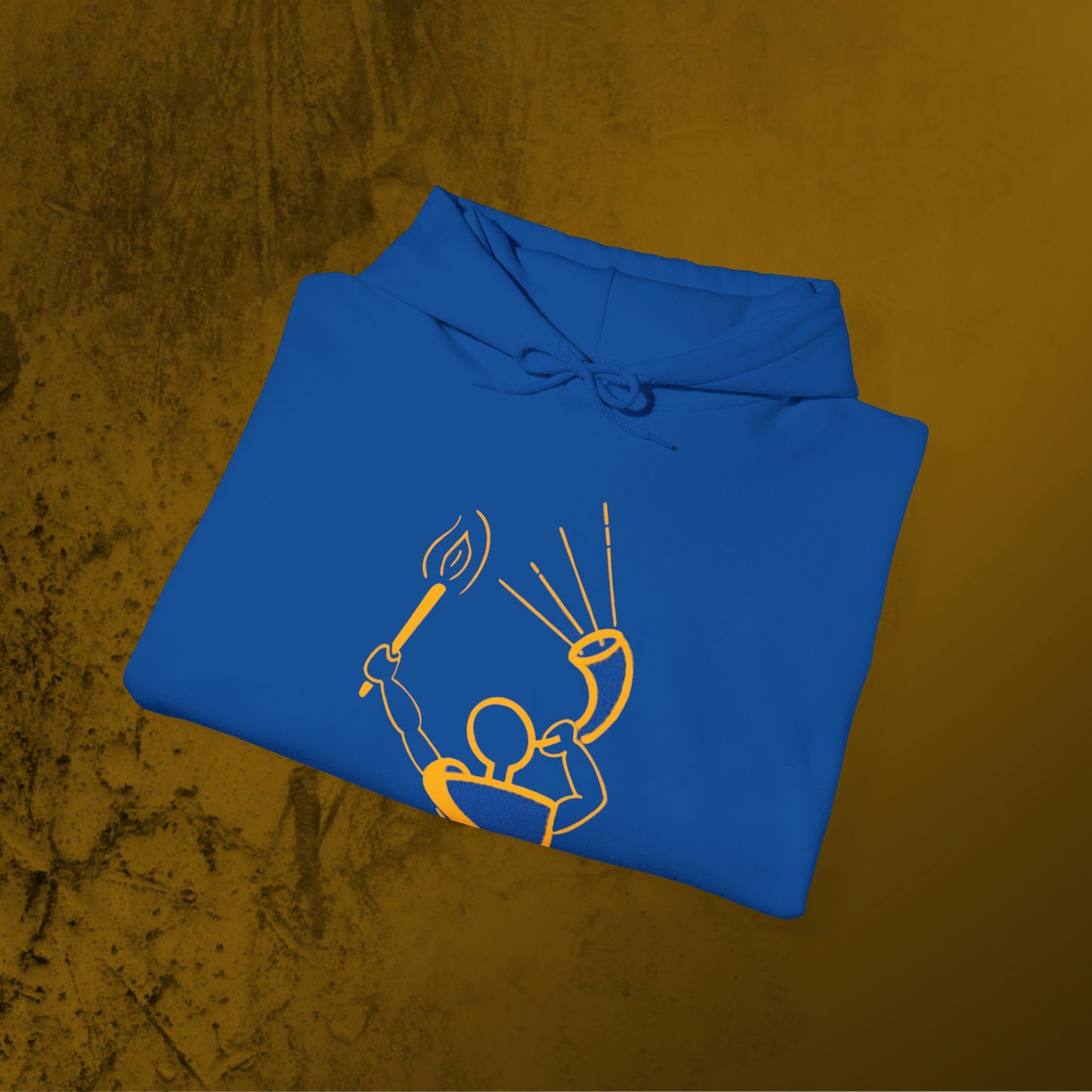 Gideon blowing the Trumpet/Horn Unisex Hoodie