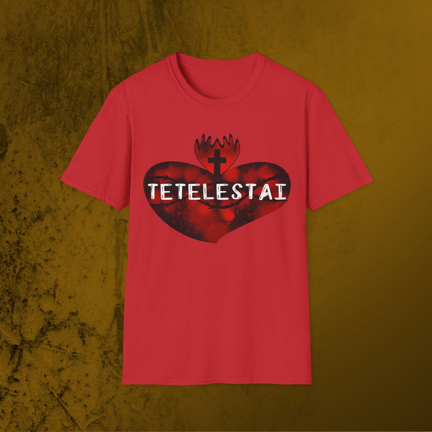 Tetelestai sacred heart of Jesus unisex Softstyle T-Shirt