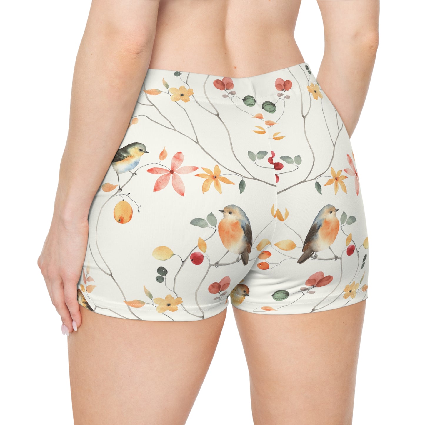 Bird floral pattern Women's Shorts (AOP)