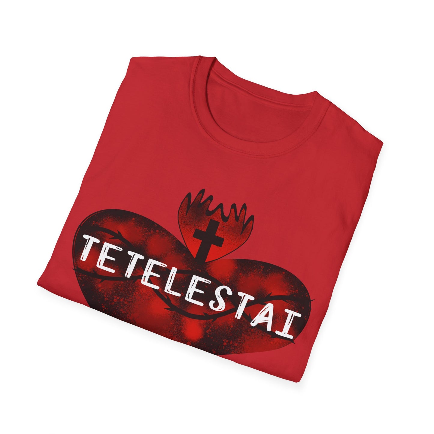 Tetelestai sacred heart of Jesus unisex Softstyle T-Shirt