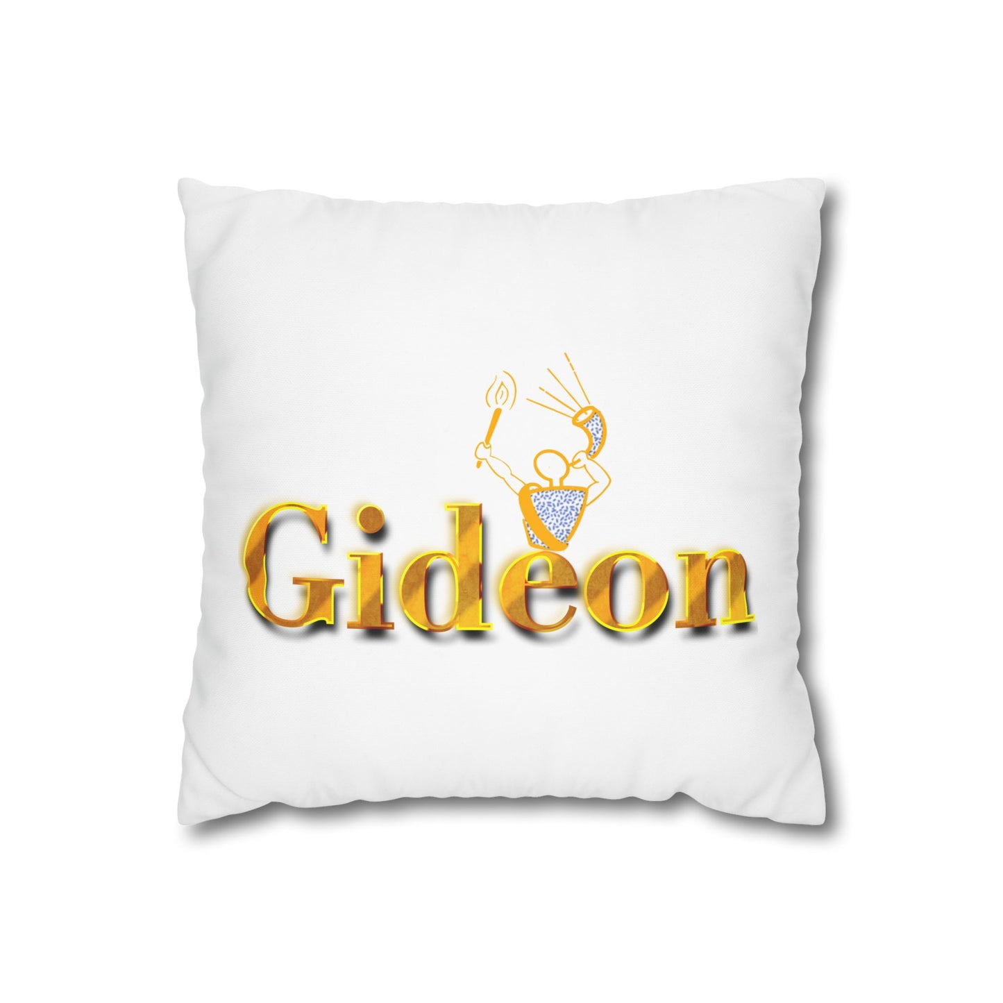 Gideon text with Ram and Torch Square Poly Canvas Pillowcase