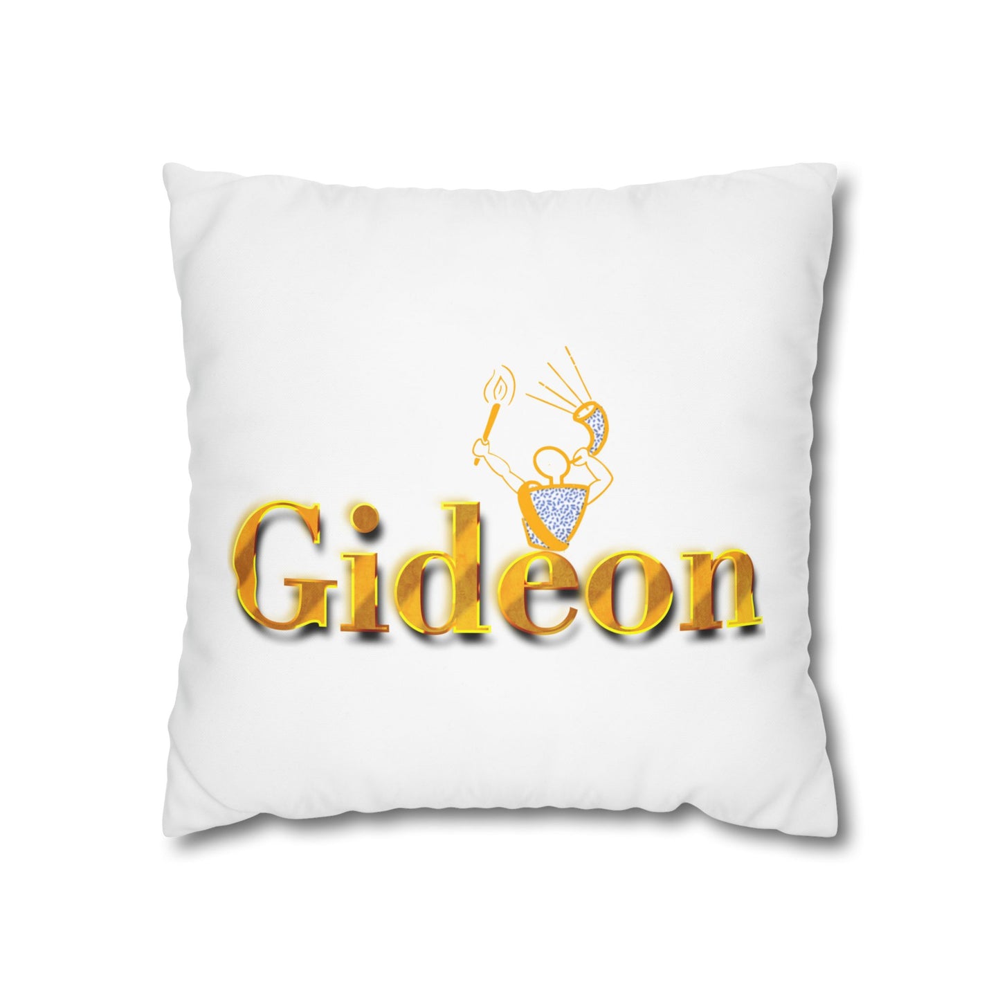 Gideon text with Ram and Torch Square Poly Canvas Pillowcase