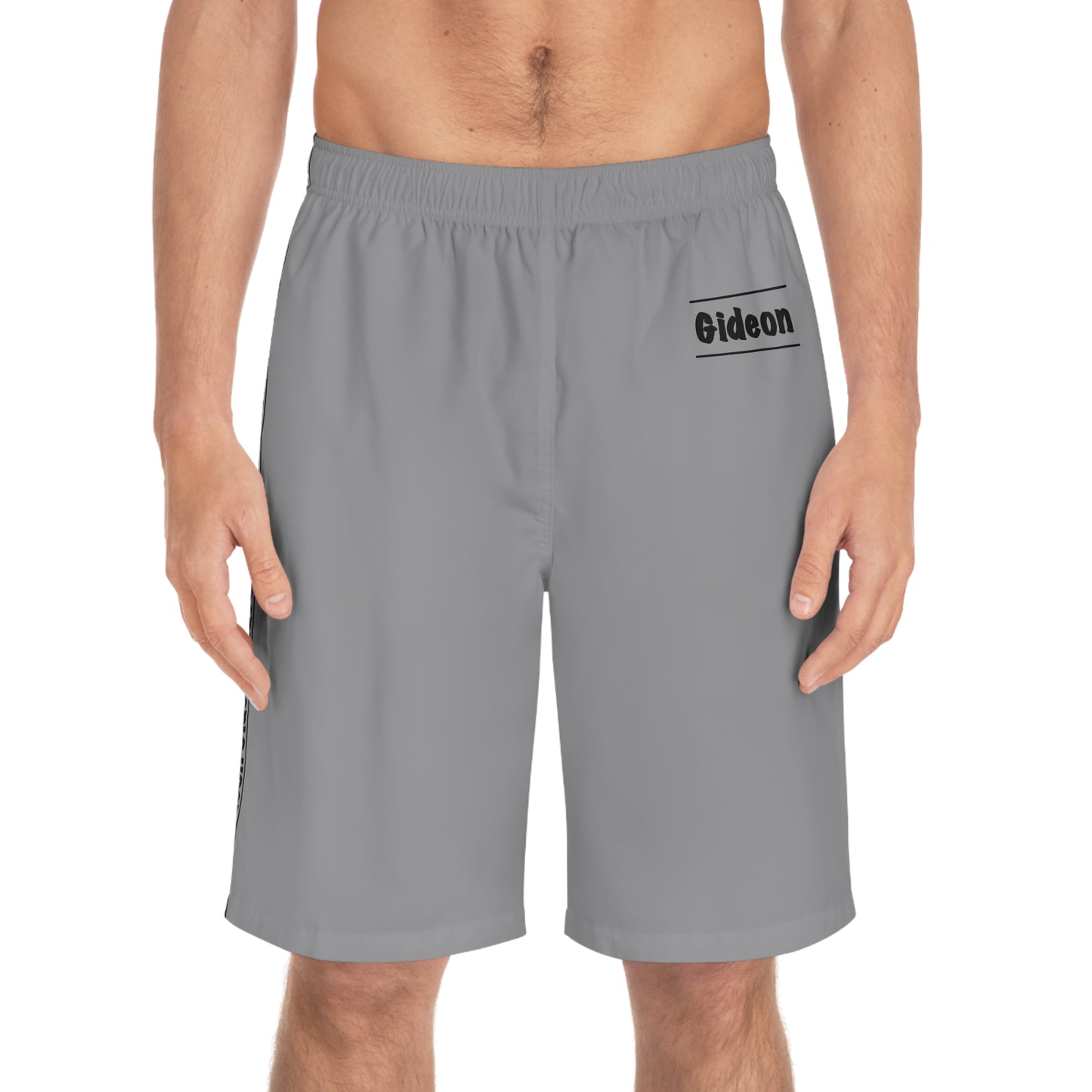 Gideon Black on Grey Men's Board Shorts (AOP)