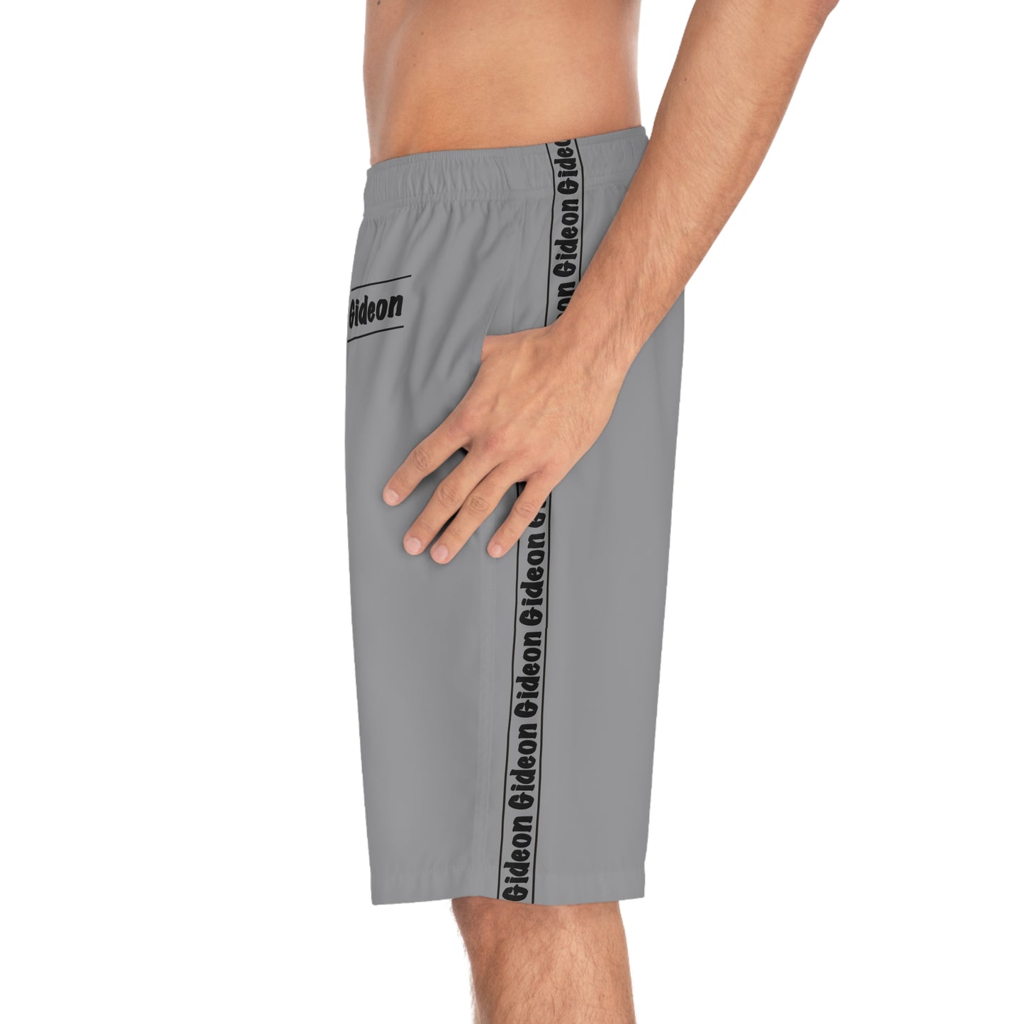 Gideon Black on Grey Men's Board Shorts (AOP)