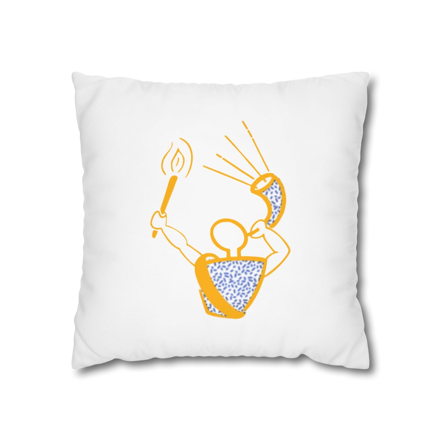 Gideon Ram and Torch Square Poly Canvas Pillowcase