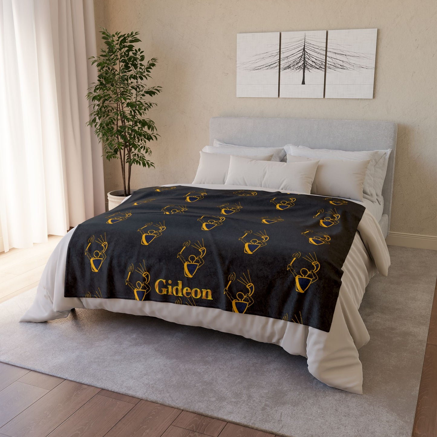 Gideon Gold Ram Torch Soft Polyester Blanket