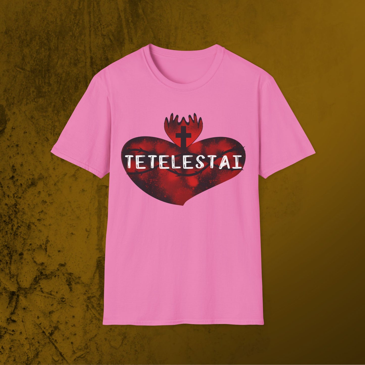 Tetelestai sacred heart of Jesus unisex Softstyle T-Shirt