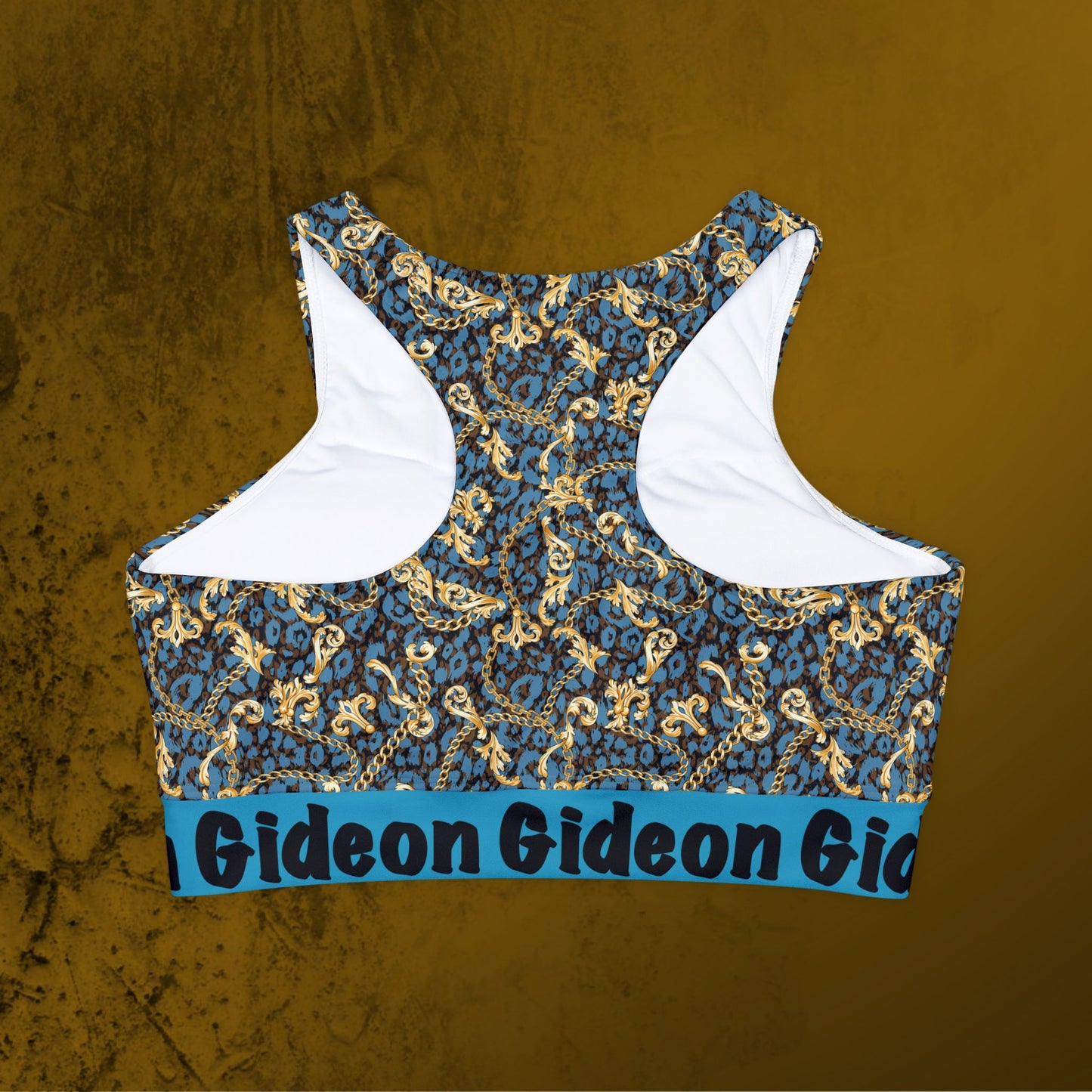 Gold chain Fully Lined, Padded Sports Bra (AOP)