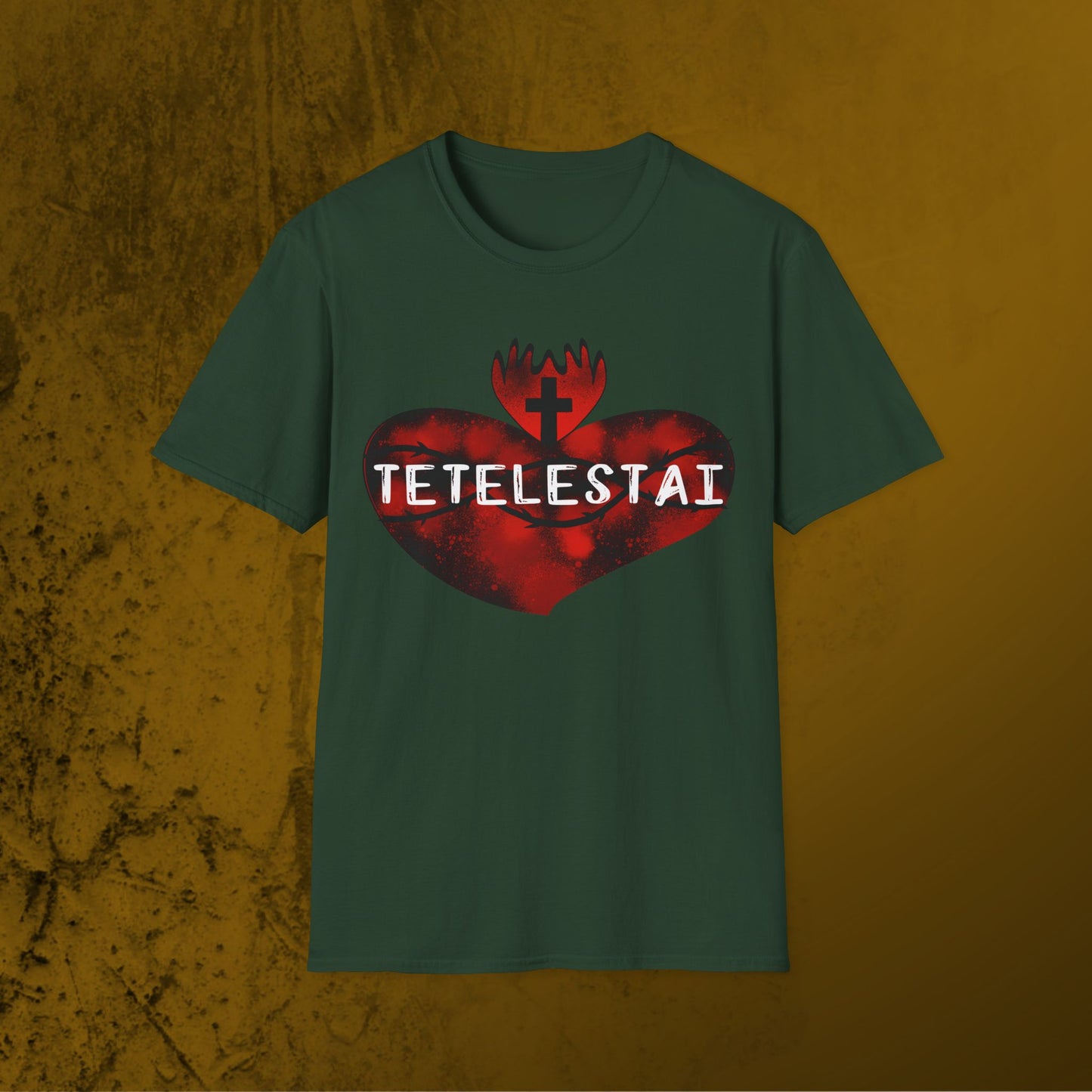 Tetelestai sacred heart of Jesus unisex Softstyle T-Shirt